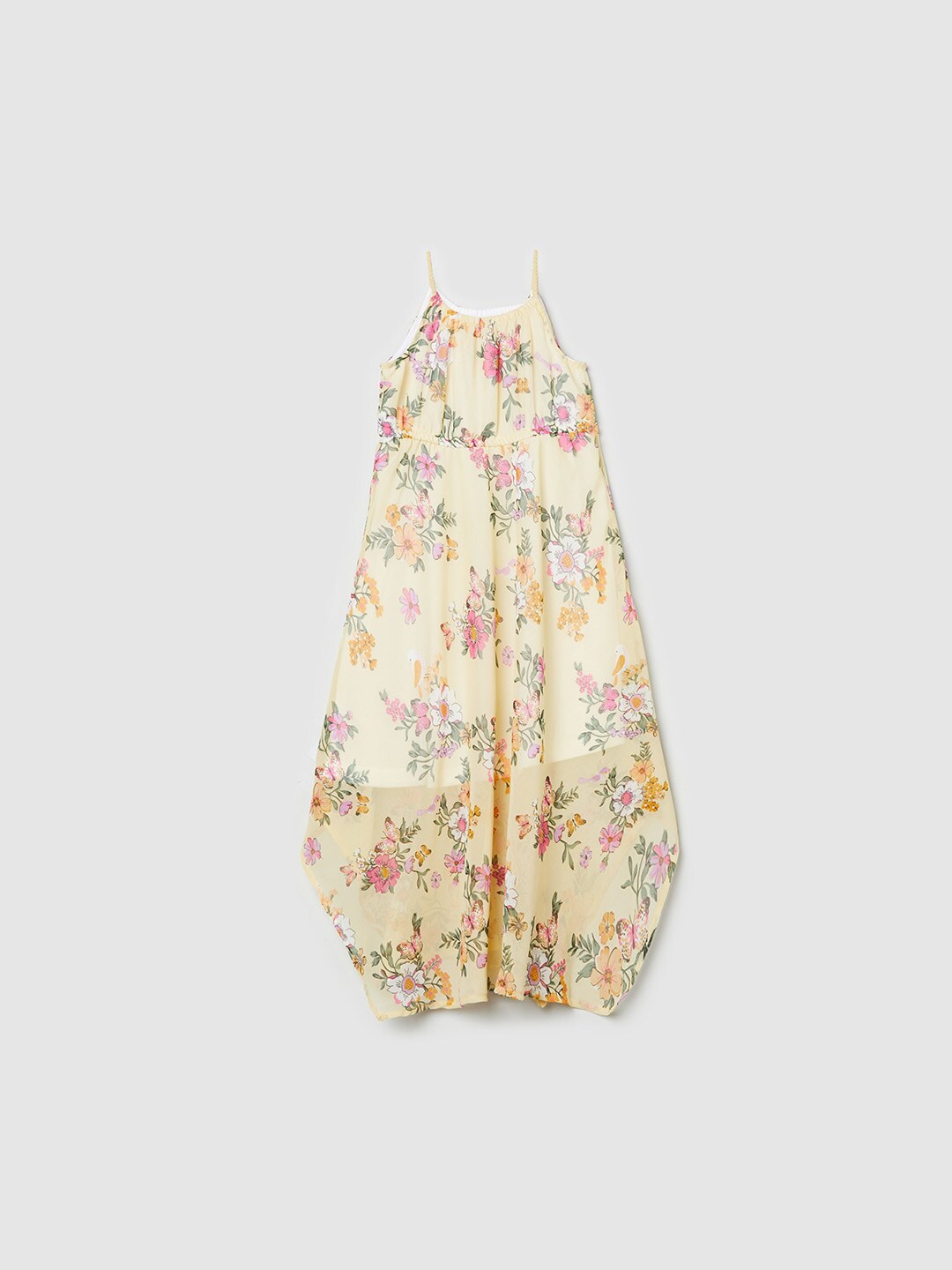 max Floral A-Line Dress, Yellow