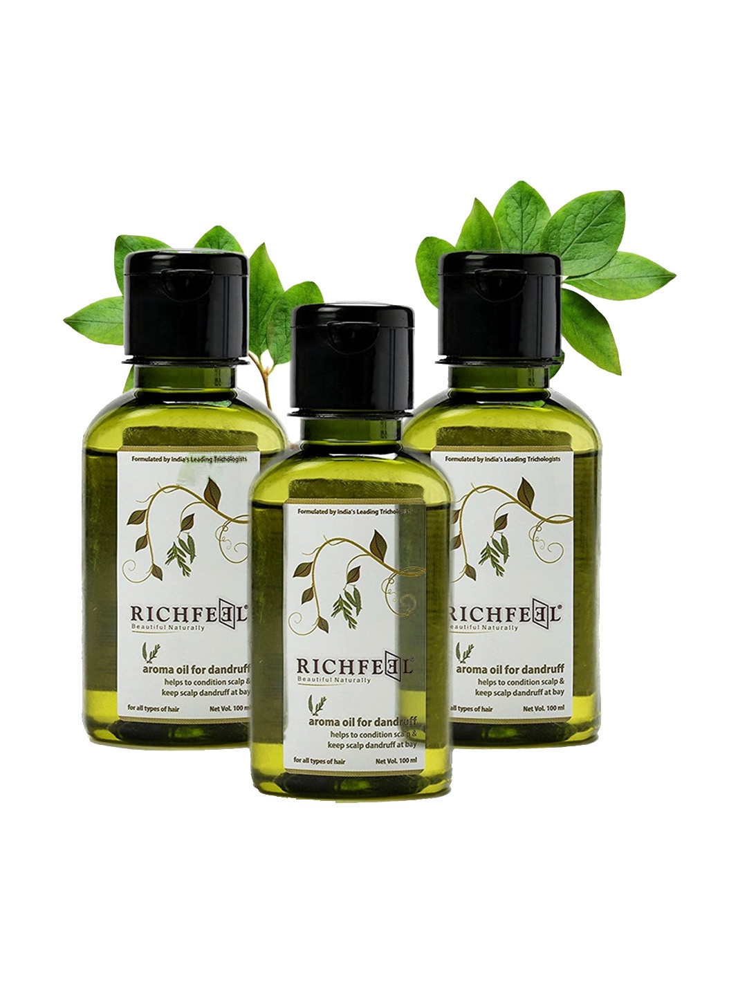 Richfeel Set of 3 Vegan & Cruelty-Free Aroma Hair Oil for Dandruff - 100 ml each, White
Richfeel Set of 3 Vegan & Cruelty-Free Aroma Hair Oil for Dandruff - 100 ml each, White