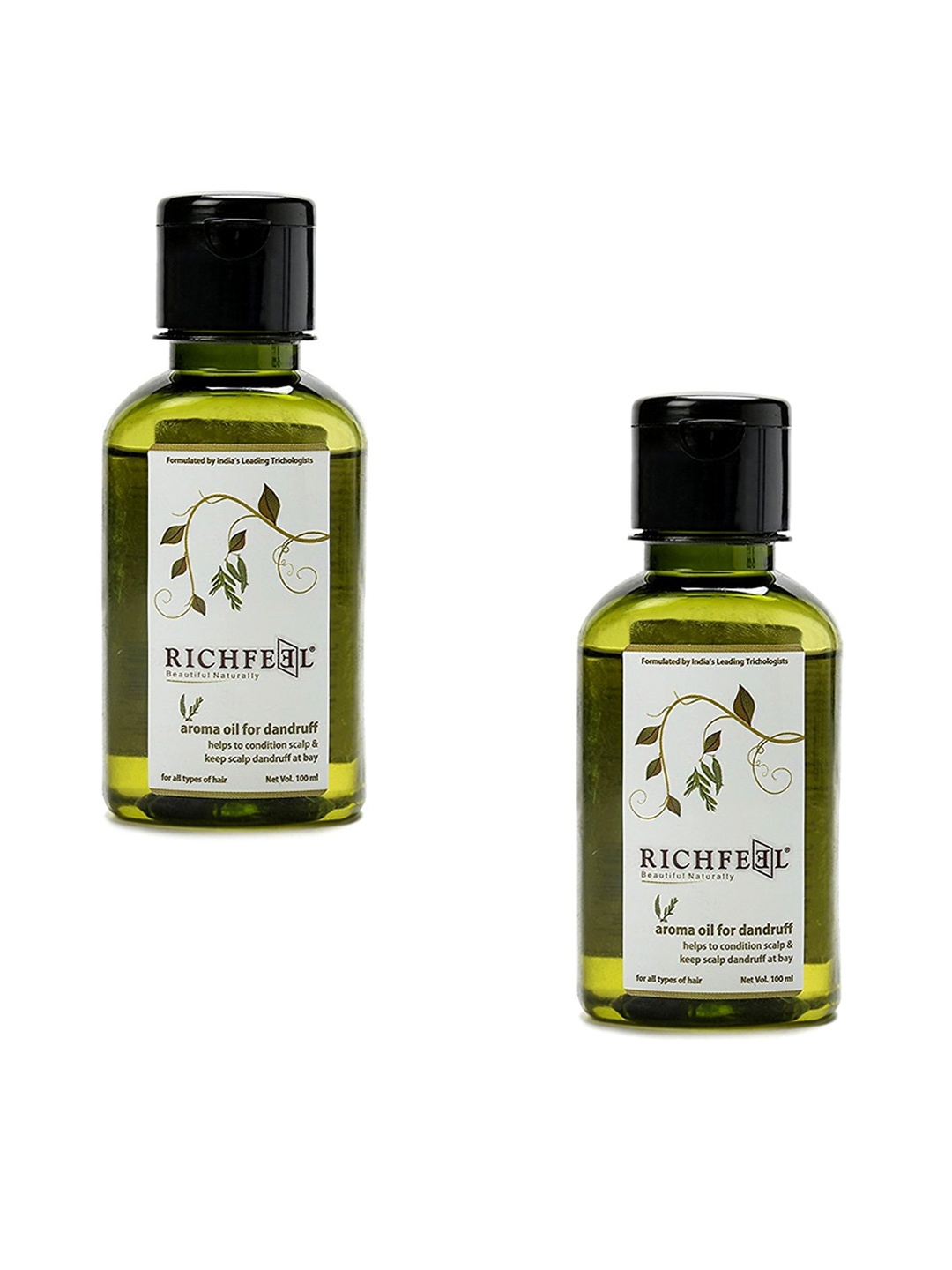 Richfeel Set of 2 Vegan & Cruelty-Free Aroma Hair Oil for Dandruff - 100 ml each, White
Richfeel Set of 2 Vegan & Cruelty-Free Aroma Hair Oil for Dandruff - 100 ml each, White