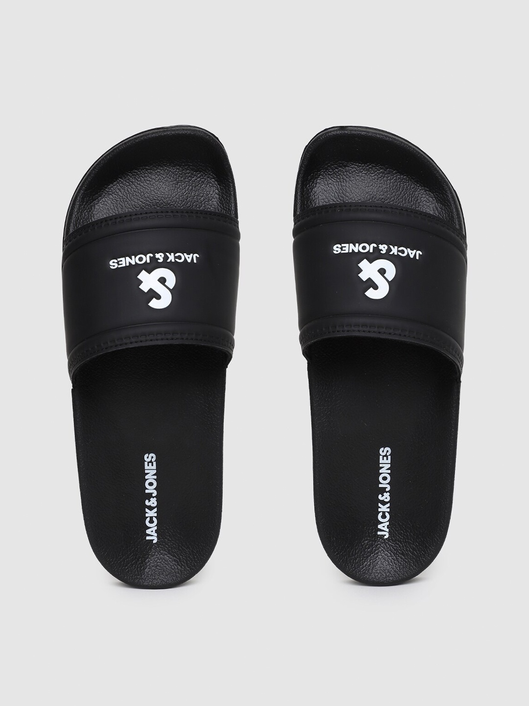 Jack & Jones Men Printed Sliders, Black