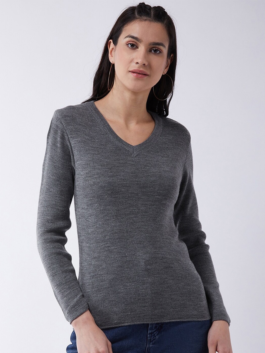 RVK Women Grey Pullover