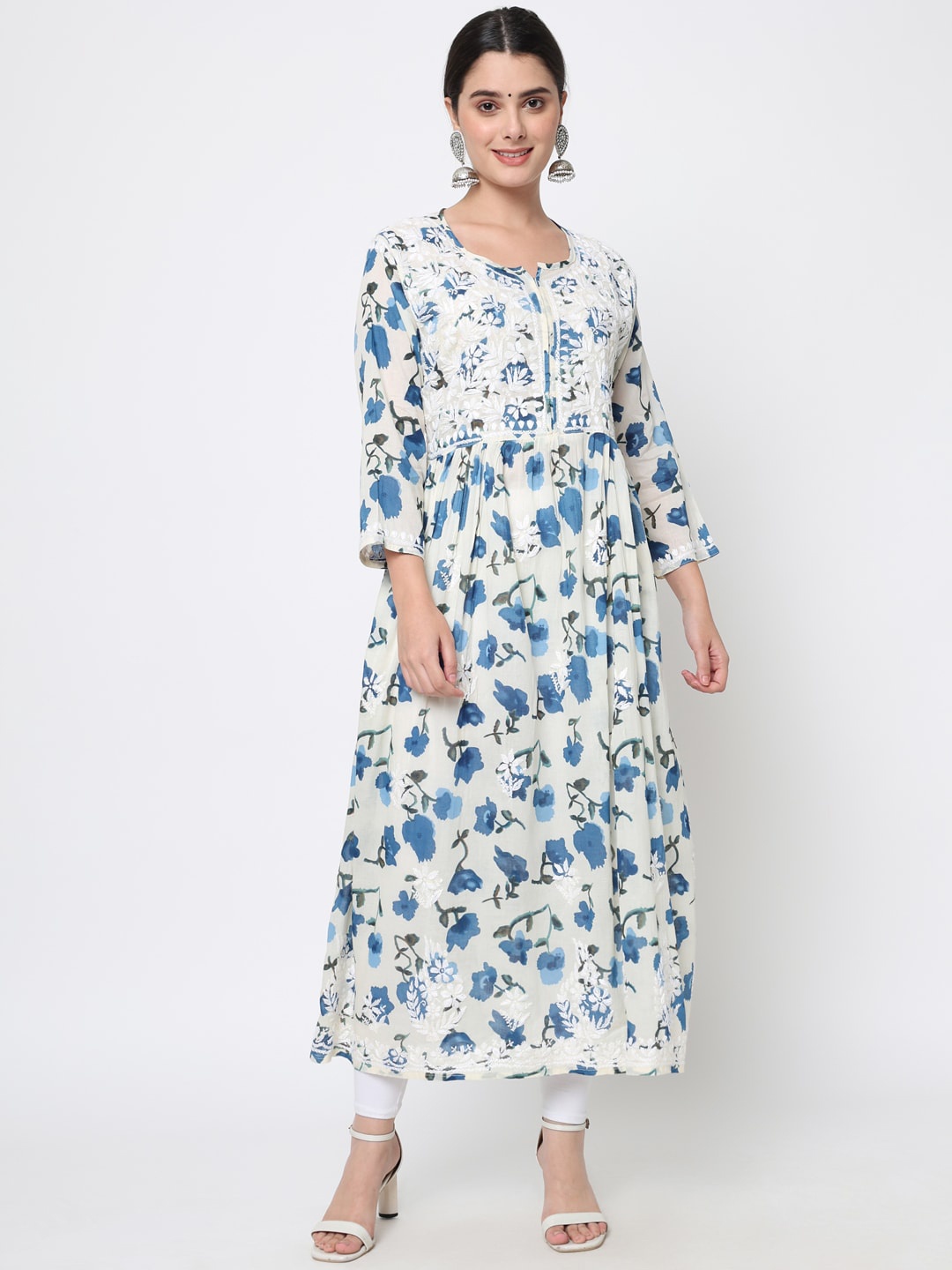 PARAMOUNT CHIKAN Women Navy Printed Chikankari Embroidered A-line Regular Sleeve Kurta, Navy blue
PARAMOUNT CHIKAN Women Navy Printed Chikankari Embroidered A-line Regular Sleeve Kurta, Navy blue