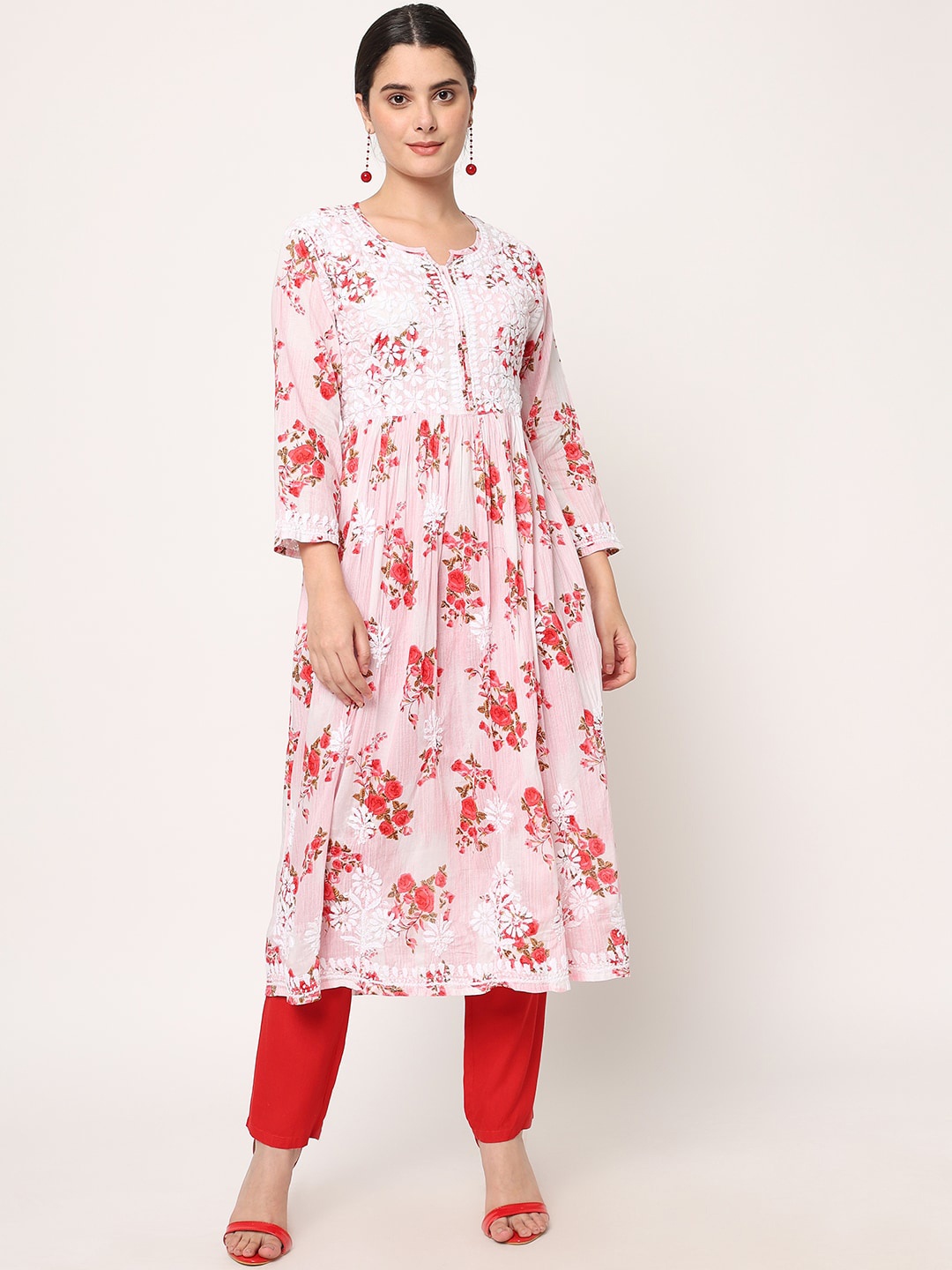 PARAMOUNT CHIKAN Women Pink Printed Chikankari Embroidered A-Line Regular sleeve Kurta
PARAMOUNT CHIKAN Women Pink Printed Chikankari Embroidered A-Line Regular sleeve Kurta