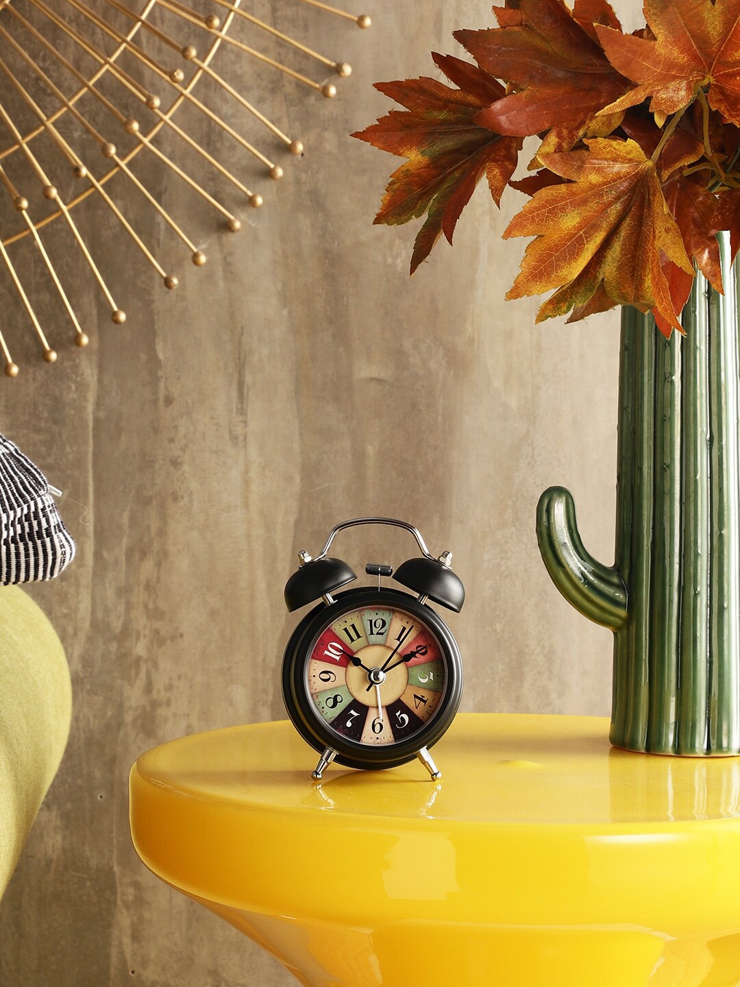 EXIM DECOR Black Metal Multi Dial Alarm Clock