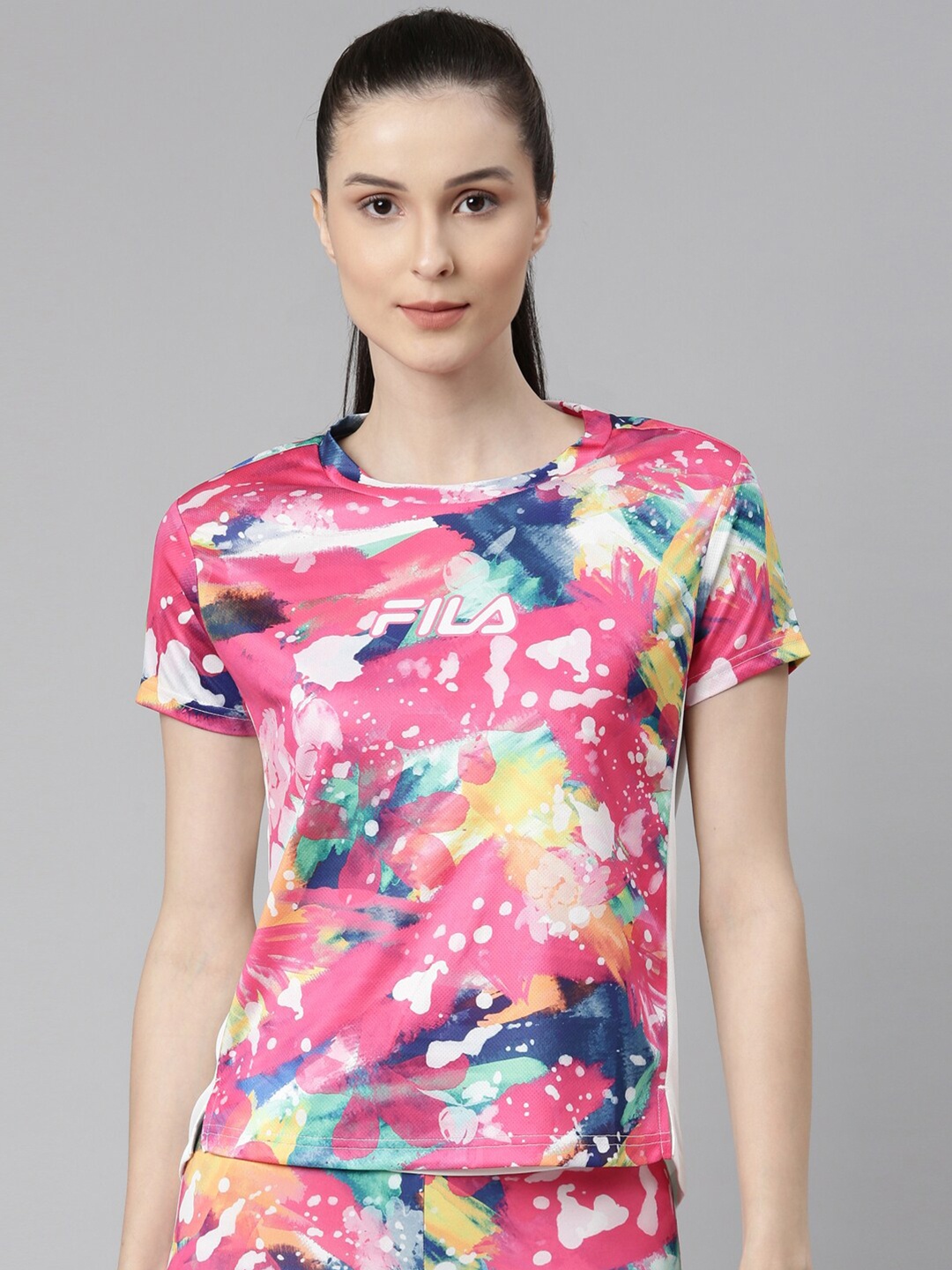 FILA Women Pink Printed T-shirt