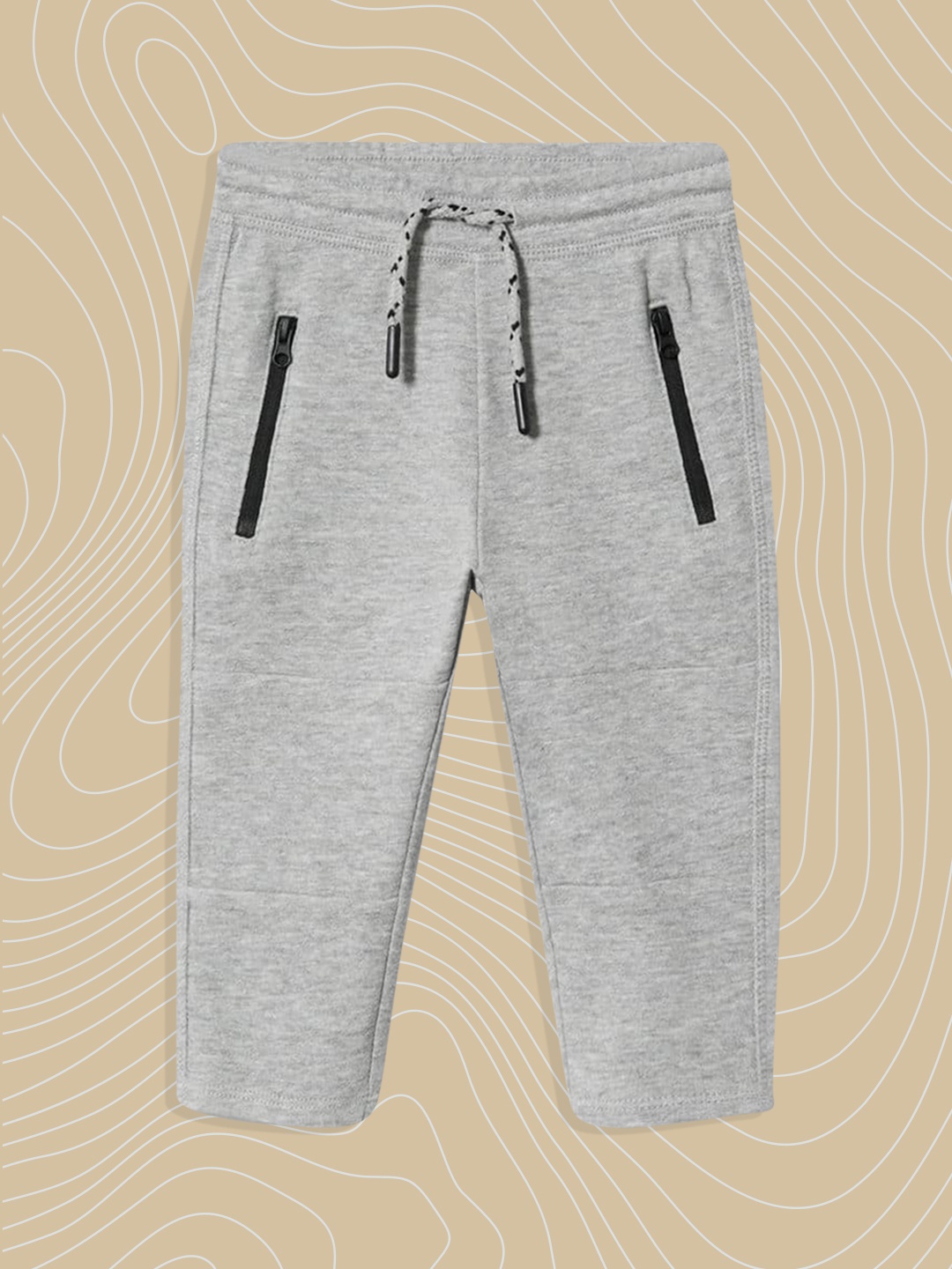 Mango Kids Boys Grey Solid Track Pants