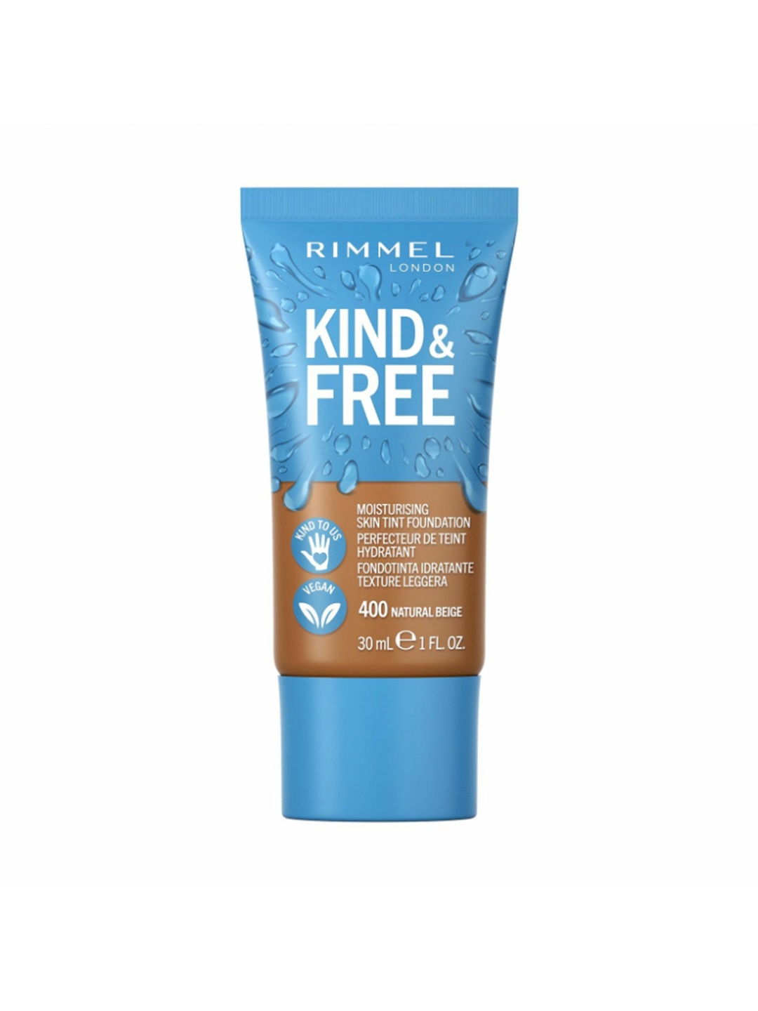 Rimmel London Kind & Free Vegan Moisturizing Skin Tint Foundation 30ml - Natural Beige 400
Rimmel London Kind & Free Vegan Moisturizing Skin Tint Foundation 30ml - Natural Beige 400