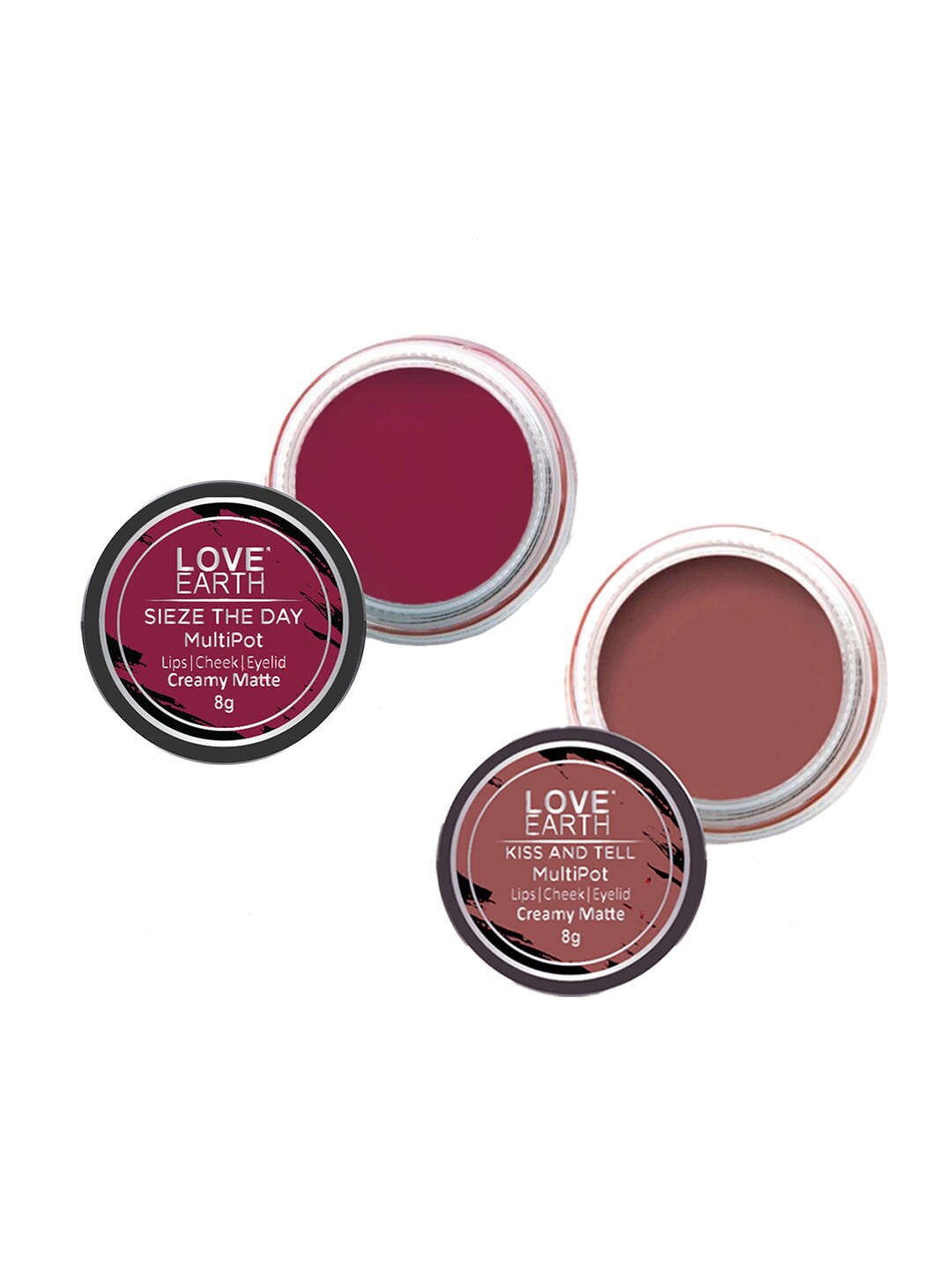 LOVE EARTH Set of 2 Creamy Matte Lip & Cheek Tint 8 g Each - Sieze The Day & Kiss and Tell, Pink
LOVE EARTH Set of 2 Creamy Matte Lip & Cheek Tint 8 g Each - Sieze The Day & Kiss and Tell, Pink