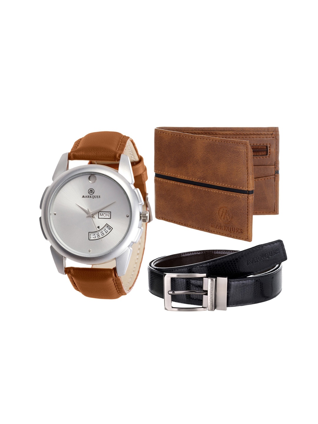MARKQUES Men Black & Tan Solid Leather Accessory Gift Set STV-770904-EGO-02-OT-01-Multi
MARKQUES Men Black & Tan Solid Leather Accessory Gift Set STV-770904-EGO-02-OT-01-Multi