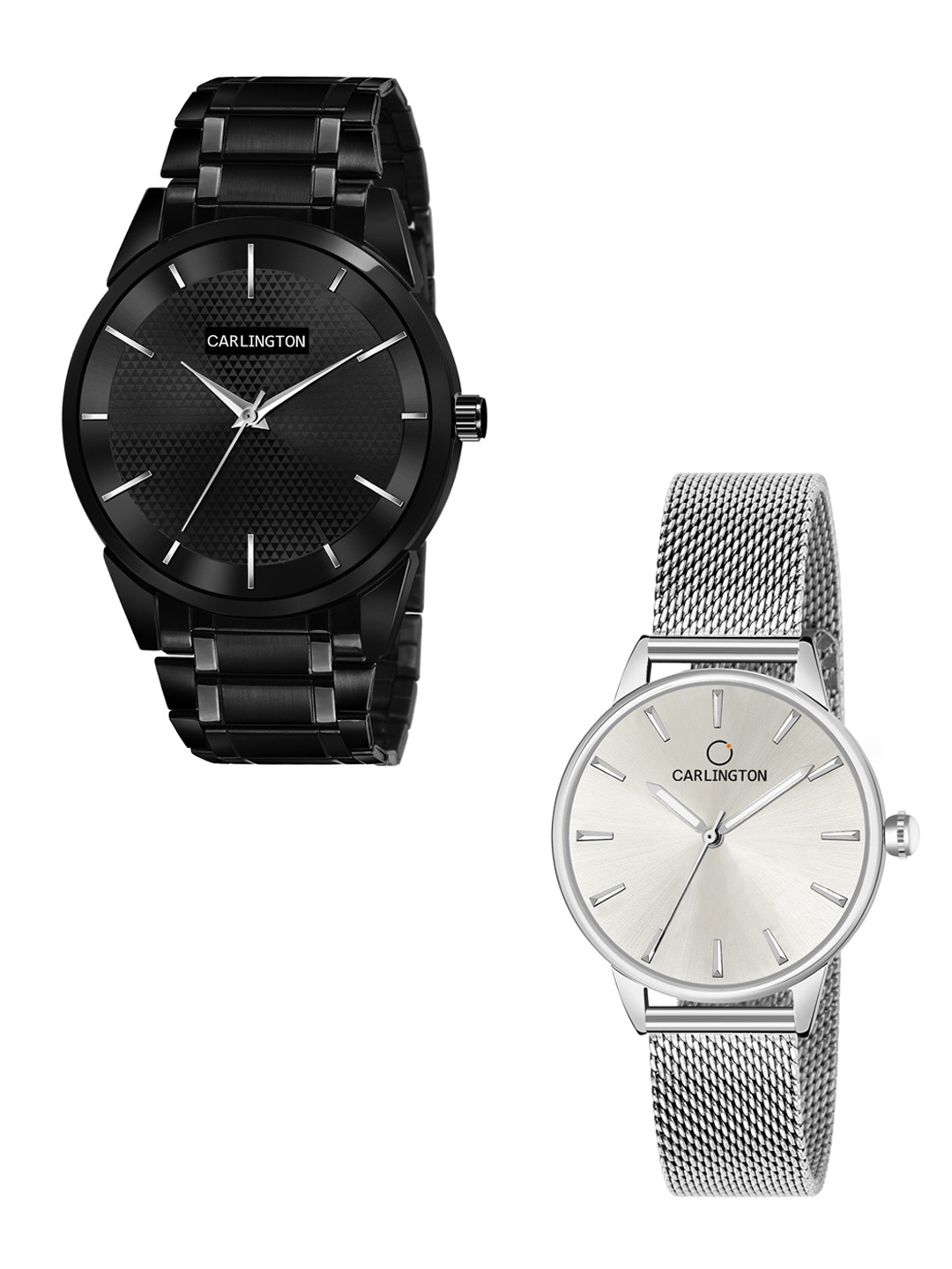 CARLINGTON Unisex Pack of 2 Black Brass Dial & Black Stainless Steel Bracelet Style Straps Analogue Watch Combo CT6010 BB-CT2007 Silver-Multicolor
CARLINGTON Unisex Pack of 2 Black Brass Dial & Black Stainless Steel Bracelet Style Straps Analogue Watch Combo CT6010 BB-CT2007 Silver-Multicolor