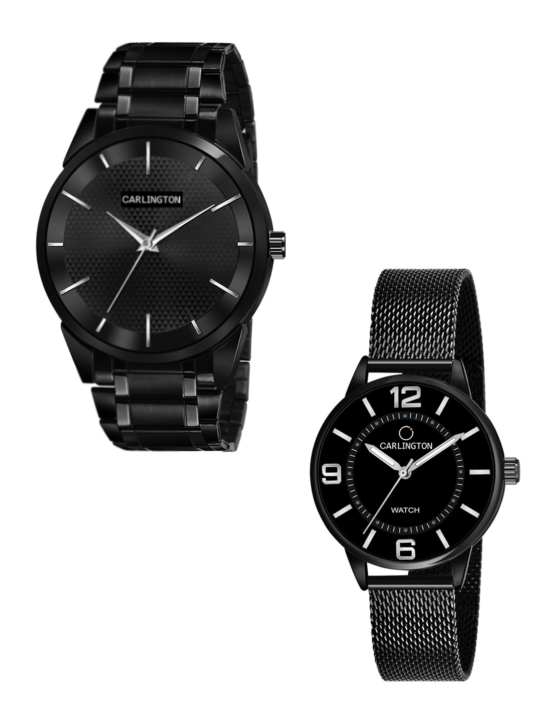CARLINGTON Unisex Pack of 2 Black Brass Dial & Black Stainless Steel Bracelet Style Straps Analogue Watch Combo CT6010 BB-CT2002
CARLINGTON Unisex Pack of 2 Black Brass Dial & Black Stainless Steel Bracelet Style Straps Analogue Watch Combo CT6010 BB-CT2002