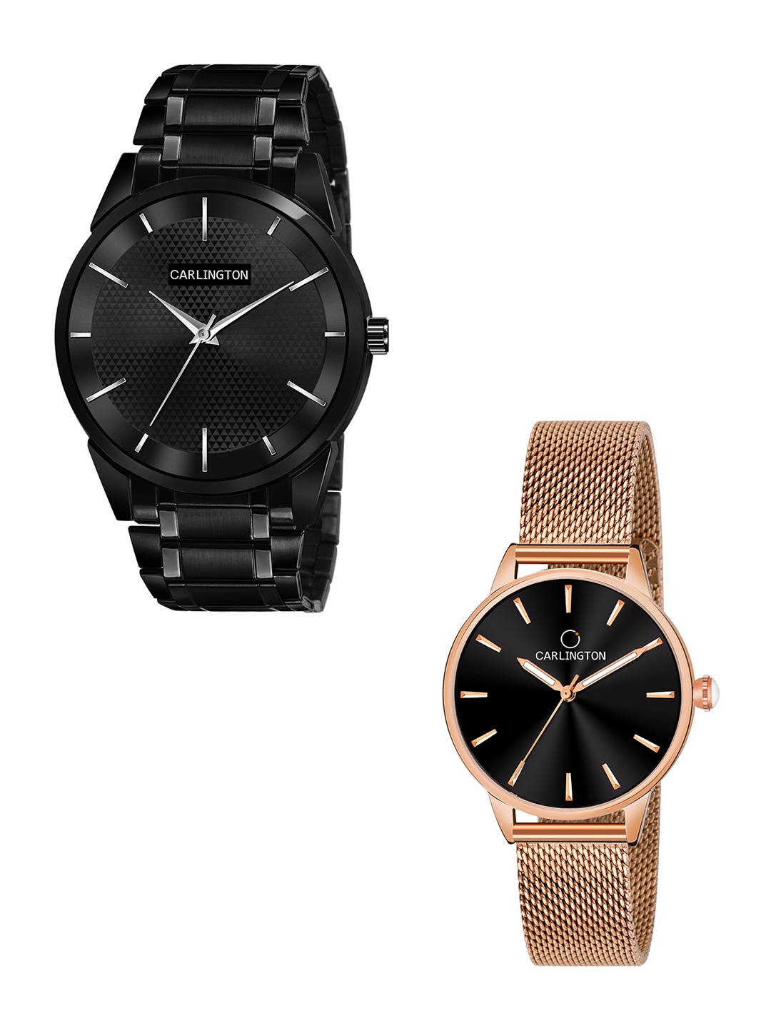 CARLINGTON Unisex Pack of 2 Black Brass Dial & Black Stainless Steel Bracelet Style Straps Analogue Watch Combo CT6010 BB-CT2007
CARLINGTON Unisex Pack of 2 Black Brass Dial & Black Stainless Steel Bracelet Style Straps Analogue Watch Combo CT6010 BB-CT2007