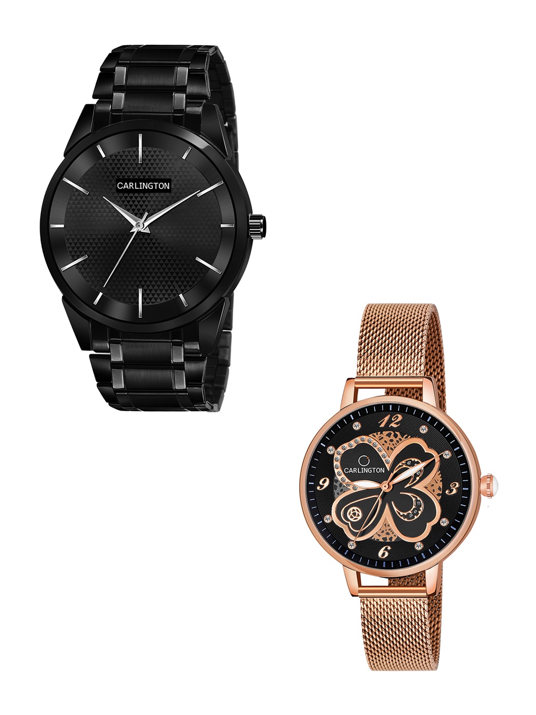 CARLINGTON Unisex Pack of 2 Black Brass Dial & Black Stainless Steel Bracelet Style Straps Analogue Watch Combo CT6010 BB-CT2019
CARLINGTON Unisex Pack of 2 Black Brass Dial & Black Stainless Steel Bracelet Style Straps Analogue Watch Combo CT6010 BB-CT2019