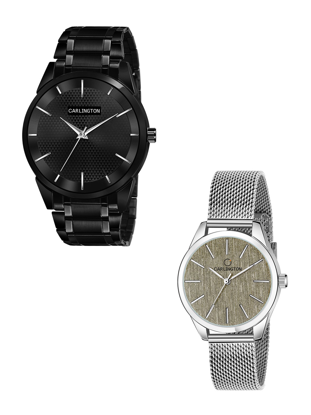 CARLINGTON Unisex Pack of 2 Black Brass Dial & Black Stainless Steel Bracelet Style Straps Analogue Watch Combo CT6010 BB-CT2001
CARLINGTON Unisex Pack of 2 Black Brass Dial & Black Stainless Steel Bracelet Style Straps Analogue Watch Combo CT6010 BB-CT2001