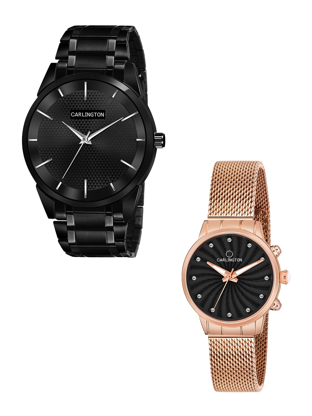 CARLINGTON Unisex Pack of 2 Black Brass Dial & Black Stainless Steel Bracelet Style Straps Analogue Watch Combo CT6010 BB-CT2017
CARLINGTON Unisex Pack of 2 Black Brass Dial & Black Stainless Steel Bracelet Style Straps Analogue Watch Combo CT6010 BB-CT2017