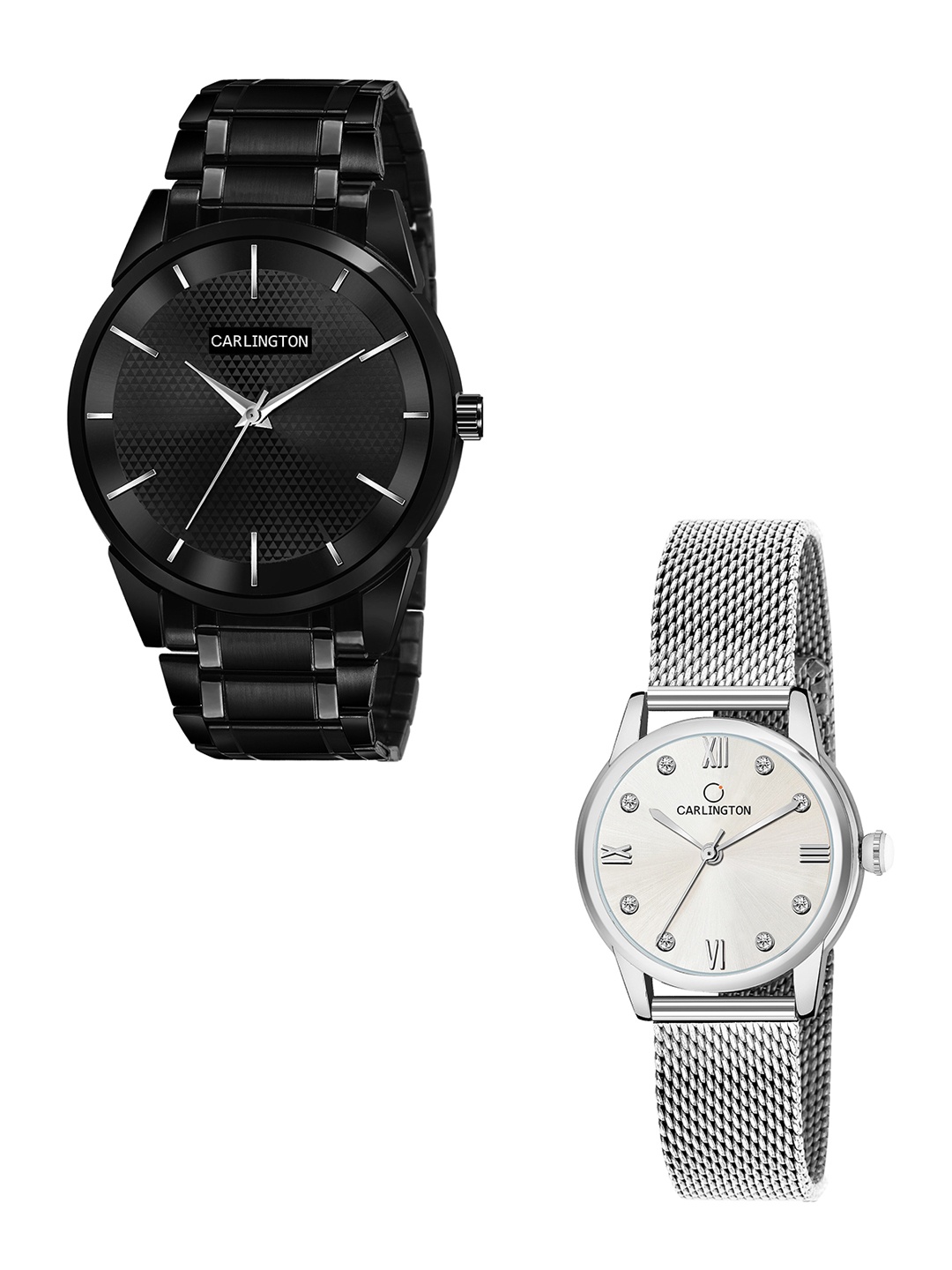 CARLINGTON Unisex Pack of 2 Black Brass Dial & Black Stainless Steel Bracelet Style Straps Analogue Watch Combo CT6010 BB-CT2005
CARLINGTON Unisex Pack of 2 Black Brass Dial & Black Stainless Steel Bracelet Style Straps Analogue Watch Combo CT6010 BB-CT2005