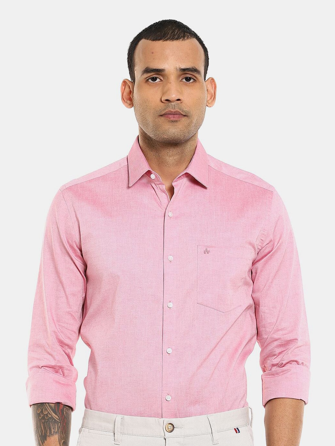 Arrow Men Slim Fit Solid Casual Shirt, Pink
