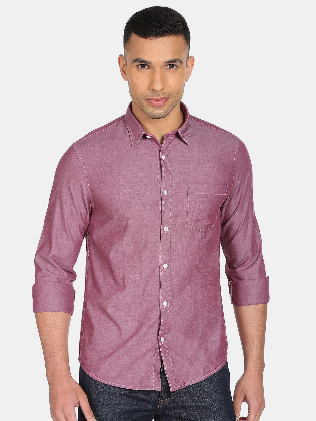 Ruggers Men Solid Casual Shirt, Pink 
Ruggers Men Solid Casual Shirt, Pink