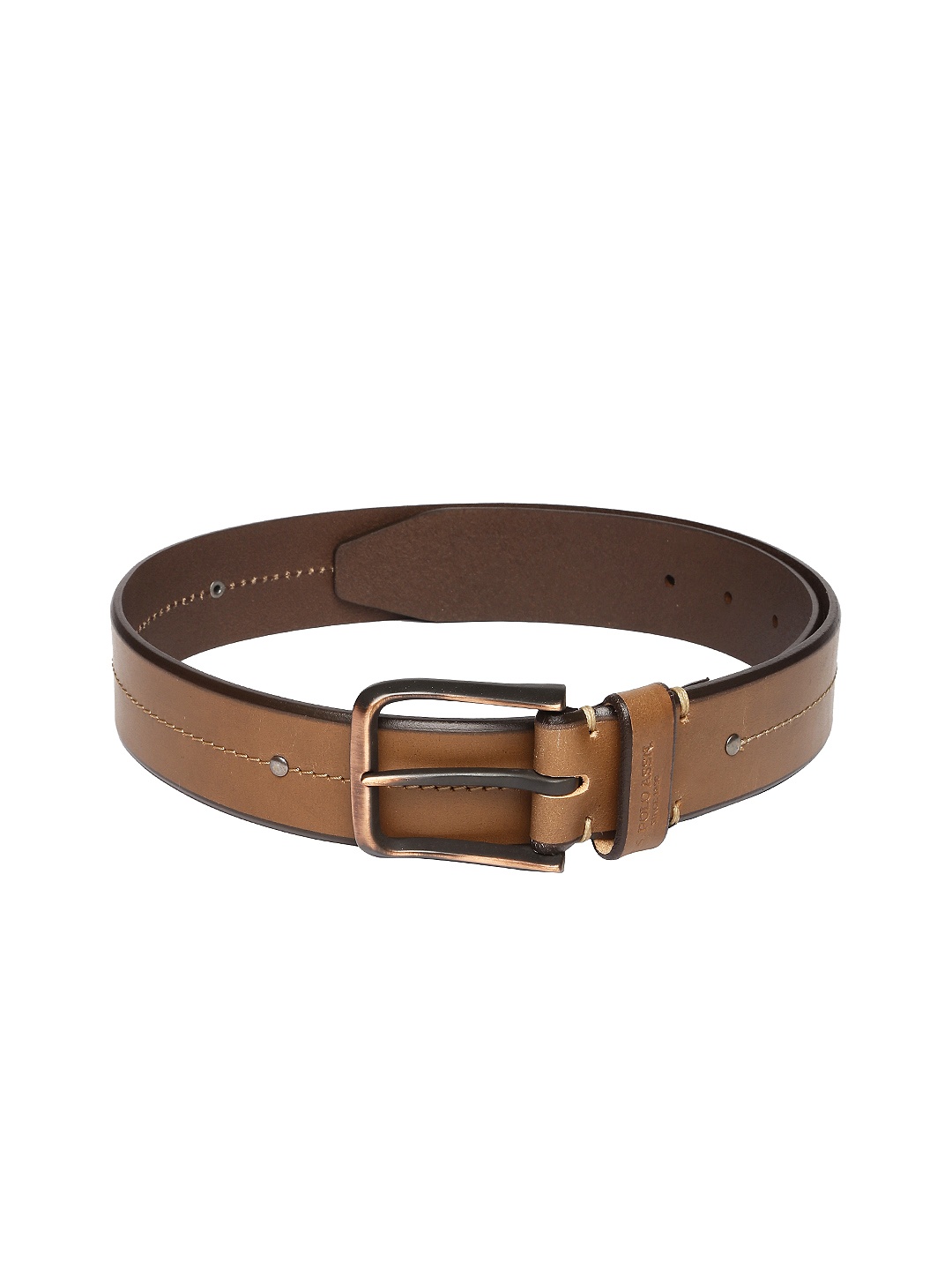 U.S. Polo Assn. Men Tan Brown Leather Belt