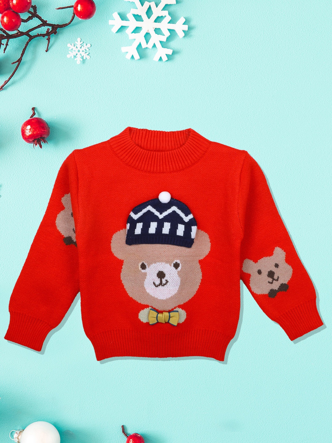 Baby Moo Unisex Kids Red Mr. Bear Premium Full Sleeves with 3D Applique Knitted Sweater
Baby Moo Unisex Kids Red Mr. Bear Premium Full Sleeves with 3D Applique Knitted Sweater