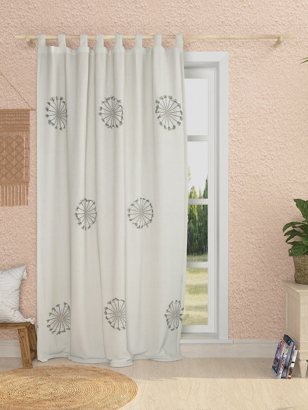 Sangria Unisex Embroidered Organic Cotton Single Door Curtains and Sheers, Off white
Sangria Unisex Embroidered Organic Cotton Single Door Curtains and Sheers, Off white