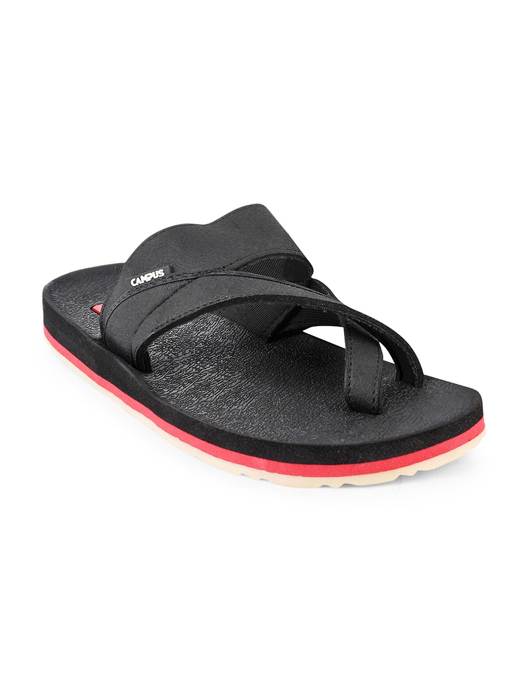 Campus Men Solid Flip-Flops, Black