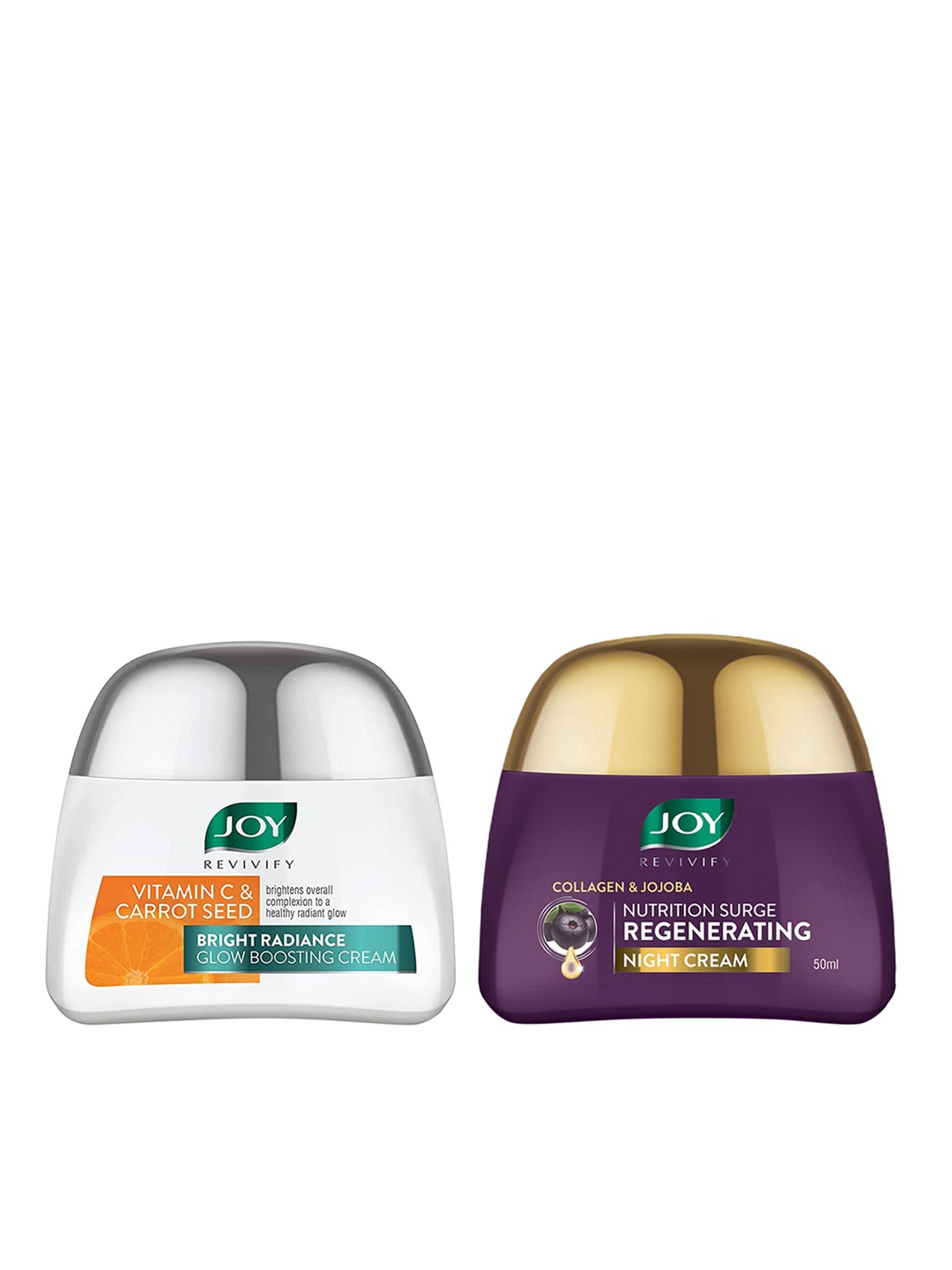 JOY Set of Collagen & Jojoba Night Cream & Vitamin C Glow Boosting Cream - 50ml each, White
JOY Set of Collagen & Jojoba Night Cream & Vitamin C Glow Boosting Cream - 50ml each, White