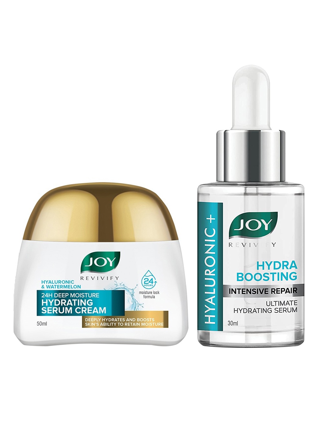 JOY Set of Revivify Hydrating Face Serum 30 ml & 24H Deep Moisture Cream 50 ml, White
JOY Set of Revivify Hydrating Face Serum 30 ml & 24H Deep Moisture Cream 50 ml, White