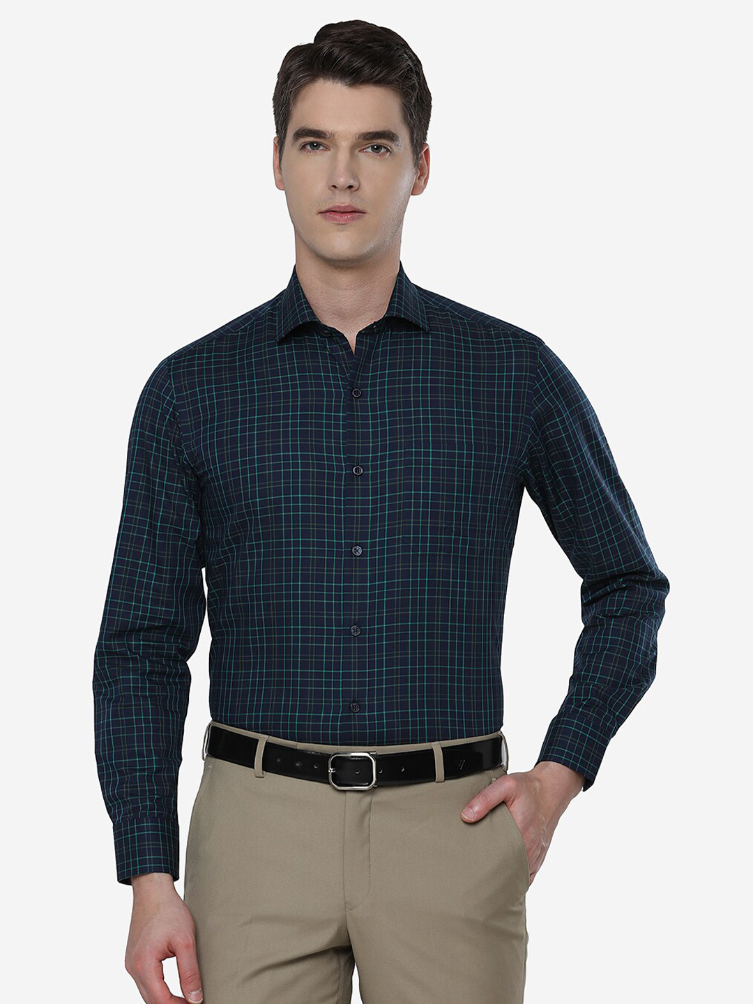 JADE BLUE Men Slim Fit Grid Tattersall Checked Formal Shirt
JADE BLUE Men Slim Fit Grid Tattersall Checked Formal Shirt