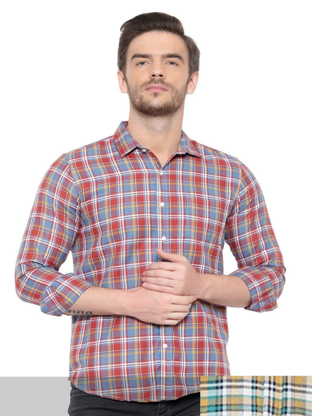 BAWERIN Men Set Of 2 Original Regular Fit Tartan Checked Cotton Casual Shirt, Multi
BAWERIN Men Set Of 2 Original Regular Fit Tartan Checked Cotton Casual Shirt, Multi