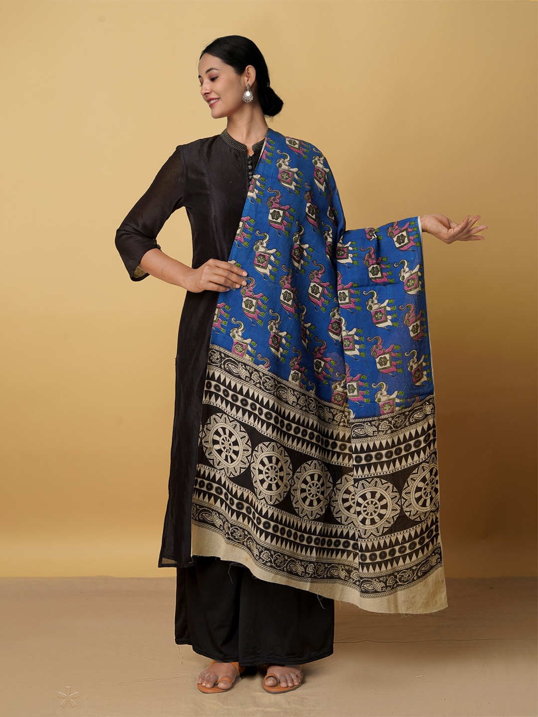 Unnati Silks Women Blue & Black Ethnic Motifs Printed Pure Cotton Kalamkari Dupatta
Unnati Silks Women Blue & Black Ethnic Motifs Printed Pure Cotton Kalamkari Dupatta