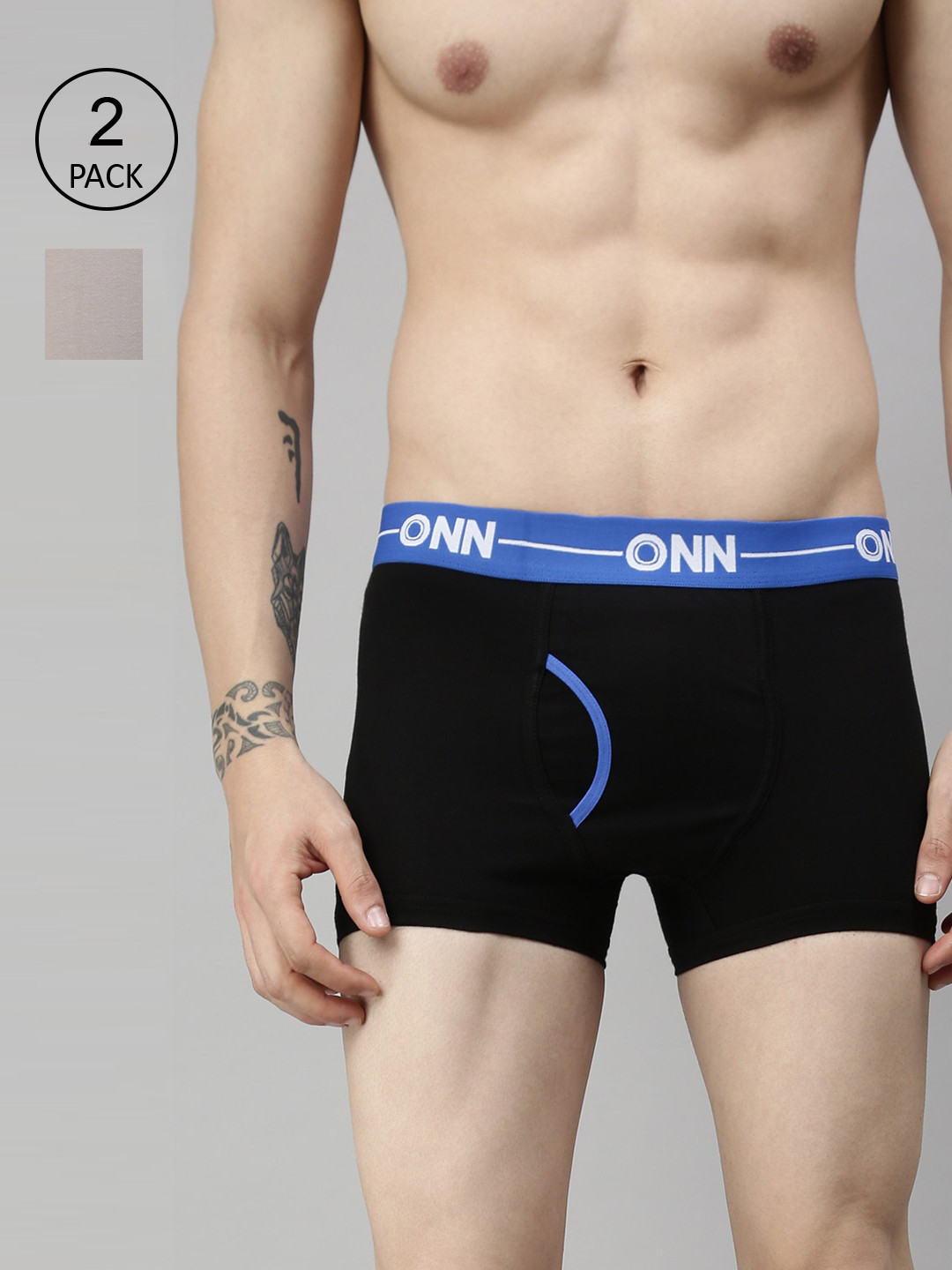 ONN Men Plus Size Solid Pack of 2 Black and Grey Melange Trunks ONN_264_BLK_GM_2PC
ONN Men Plus Size Solid Pack of 2 Black and Grey Melange Trunks ONN_264_BLK_GM_2PC