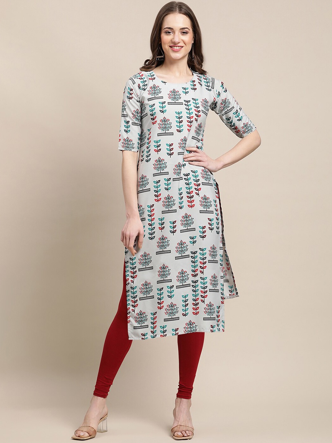 7Threads PACK OF 6 Women Grey & Black Ethnic Motifs Printed Block Print Crepe Kurta
7Threads PACK OF 6 Women Grey & Black Ethnic Motifs Printed Block Print Crepe Kurta