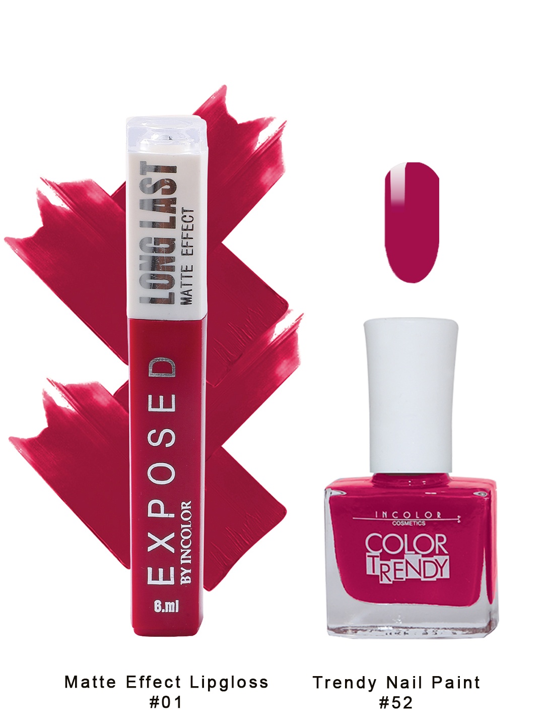 INCOLOR Set of Exposed Matte Liquid Lipstick & Trendy Matte Nail Polish - Combo 01, Pink
INCOLOR Set of Exposed Matte Liquid Lipstick & Trendy Matte Nail Polish - Combo 01, Pink