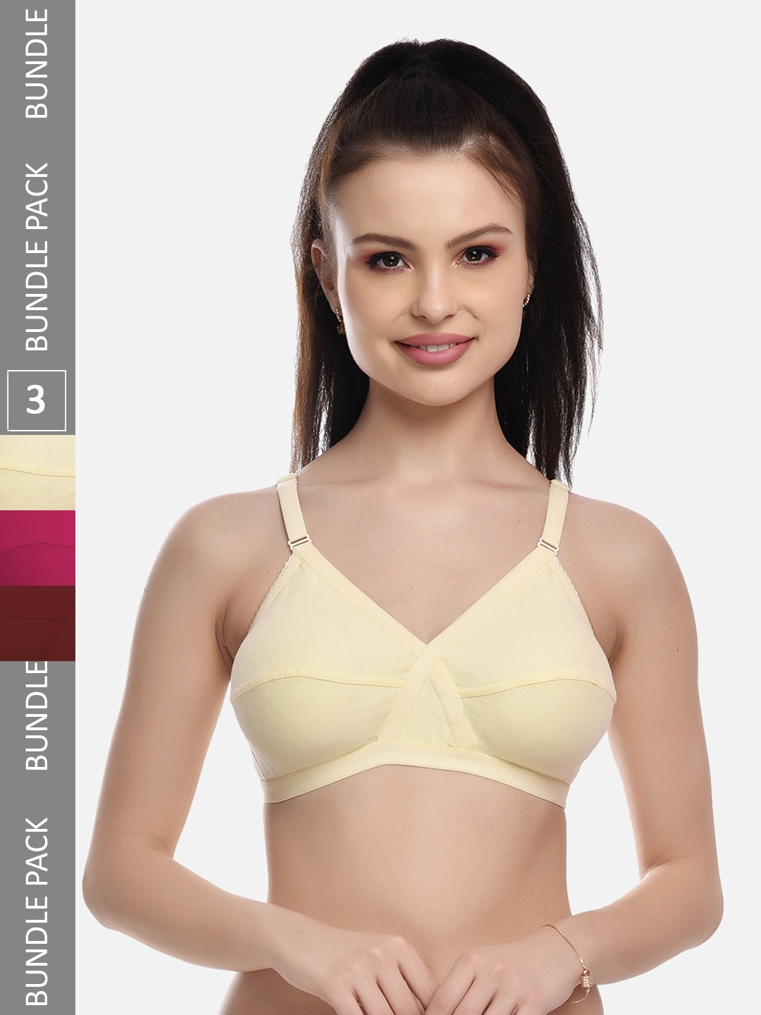 FIMS Beige & Pink Pack of 3 Cotton Blend Non-Padded Bras MTR_Cross_Bra_BeigePinkMaroon_B
FIMS Beige & Pink Pack of 3 Cotton Blend Non-Padded Bras MTR_Cross_Bra_BeigePinkMaroon_B