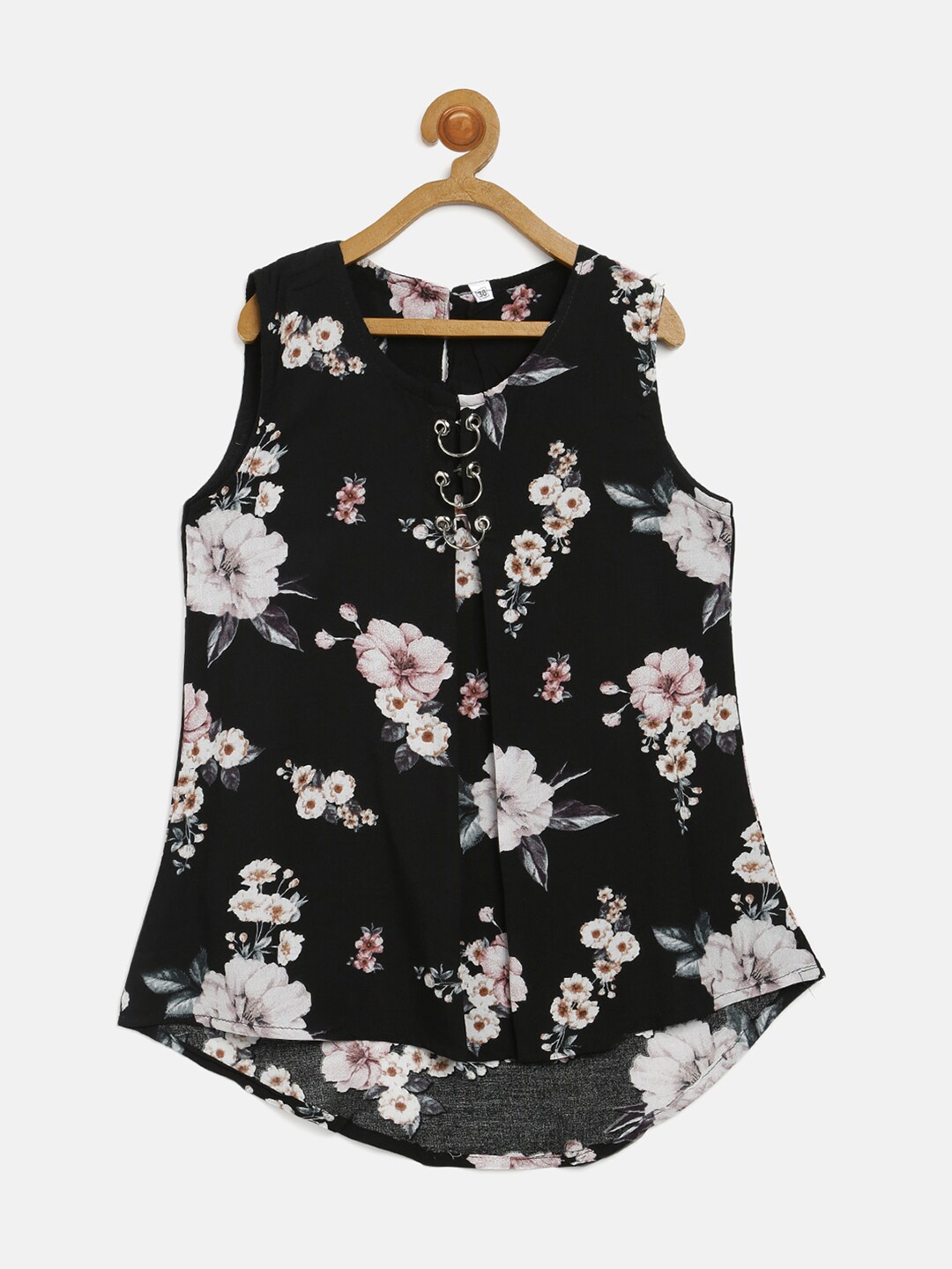 V2 Value & Variety Black Floral Printed Top