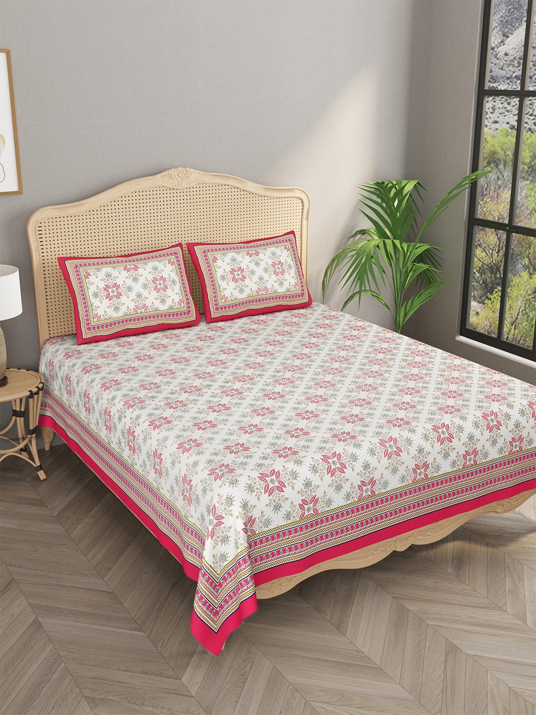 Gulaab Jaipur 400 TC Floral Print Cotton Superfine King Size Bedsheet With 2 Pillow Covers, Red
Gulaab Jaipur 400 TC Floral Print Cotton Superfine King Size Bedsheet With 2 Pillow Covers, Red