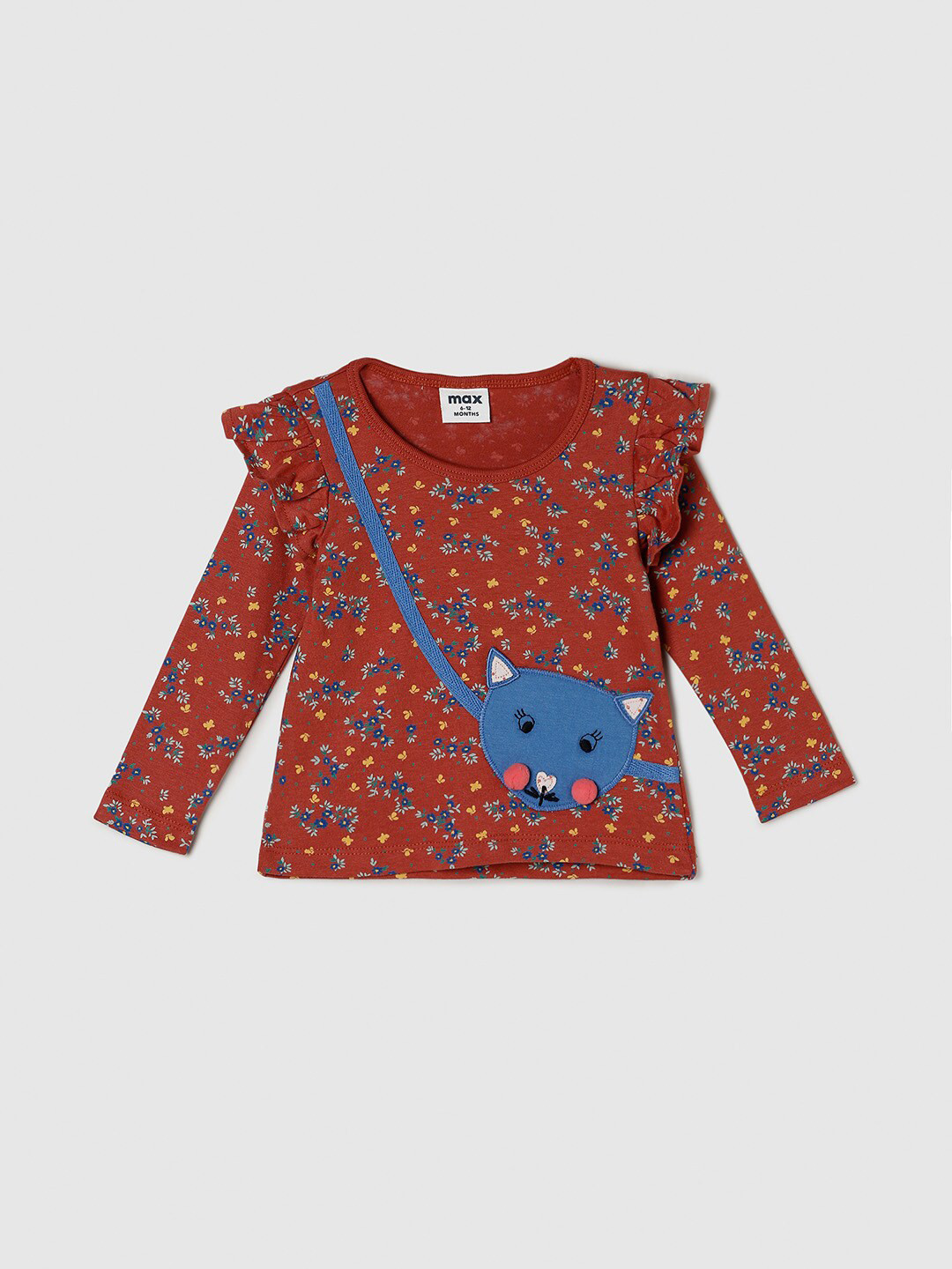 Max Infant Girls Coral & Blue Floral Printed Pure Cotton Ruffles Top
Max Infant Girls Coral & Blue Floral Printed Pure Cotton Ruffles Top