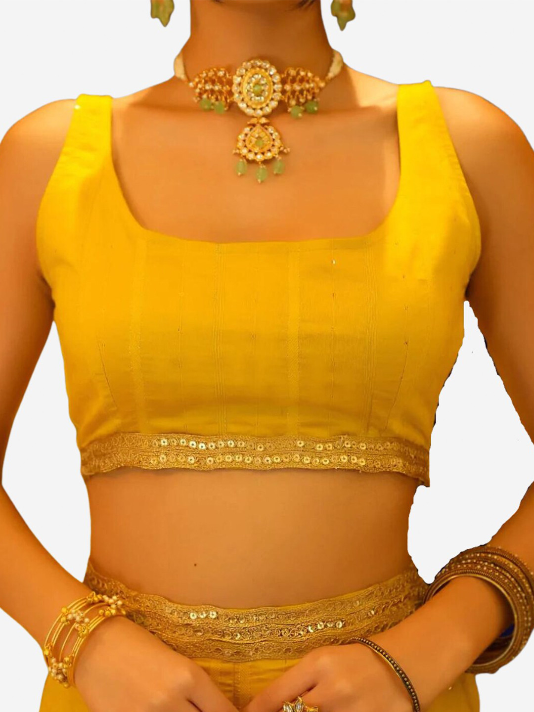 Alaya By Stage3 Yellow Sequined Crop Top
Alaya By Stage3 Yellow Sequined Crop Top