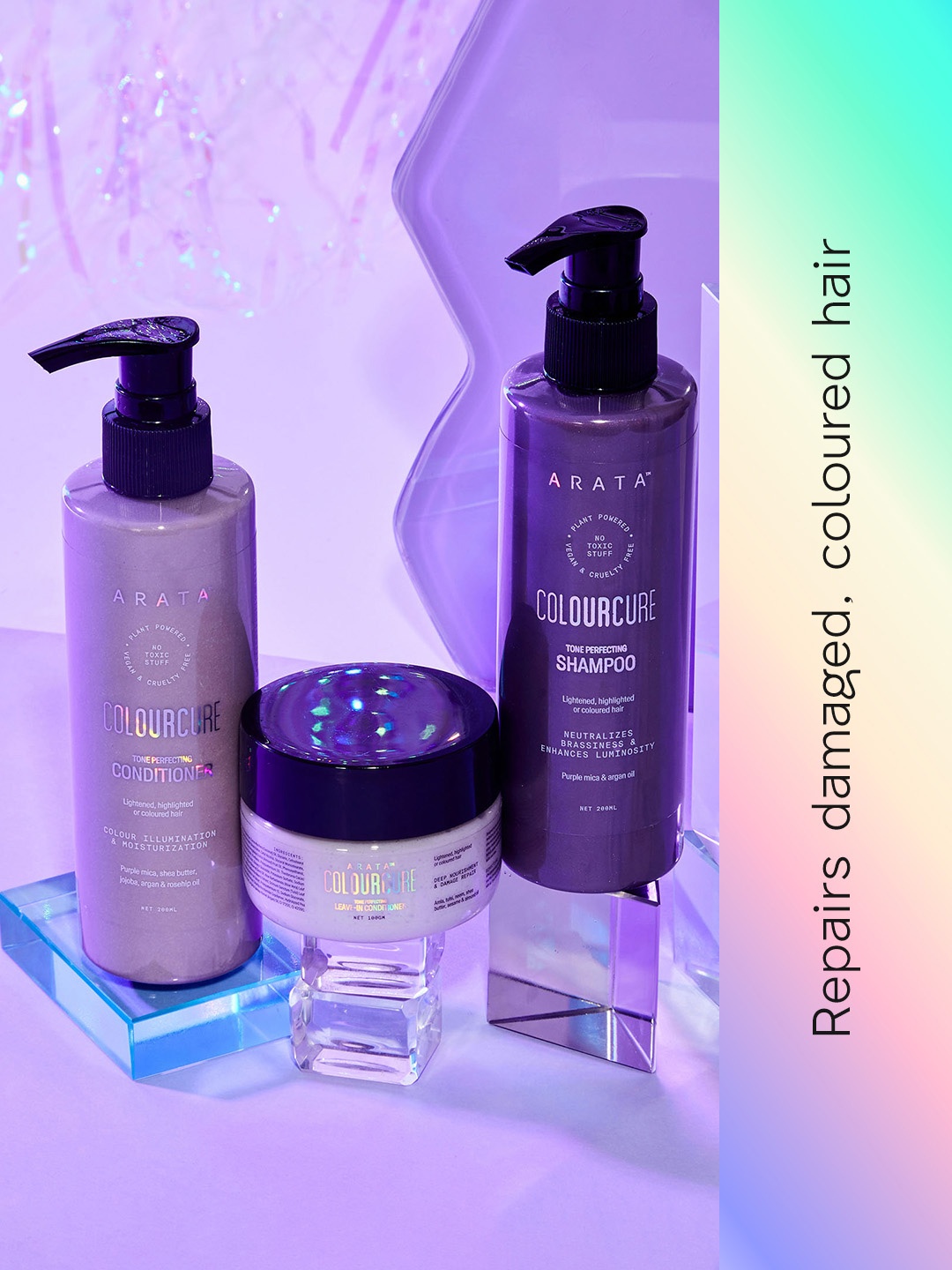 ARATA Set of Colorcure Shampoo 200 ml + Conditioner 200 ml + Leave In Conditioner 100 g, Purple
ARATA Set of Colorcure Shampoo 200 ml + Conditioner 200 ml + Leave In Conditioner 100 g, Purple
