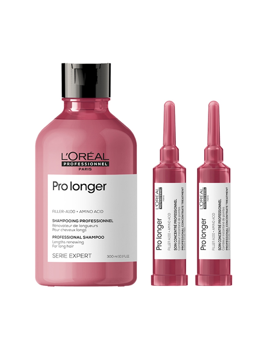 LOreal Professionnel Serie Expert Pro Longer Shampoo + Set of 2 Pro Longer Serum, Pink
LOreal Professionnel Serie Expert Pro Longer Shampoo + Set of 2 Pro Longer Serum, Pink