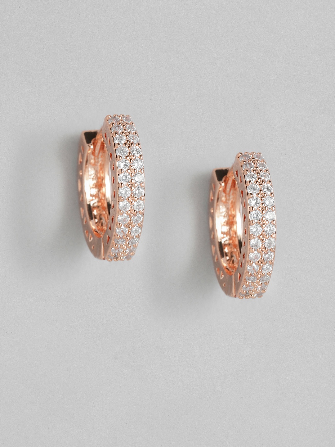 Peora Rose Gold-Plated Circular Hoop Earrings