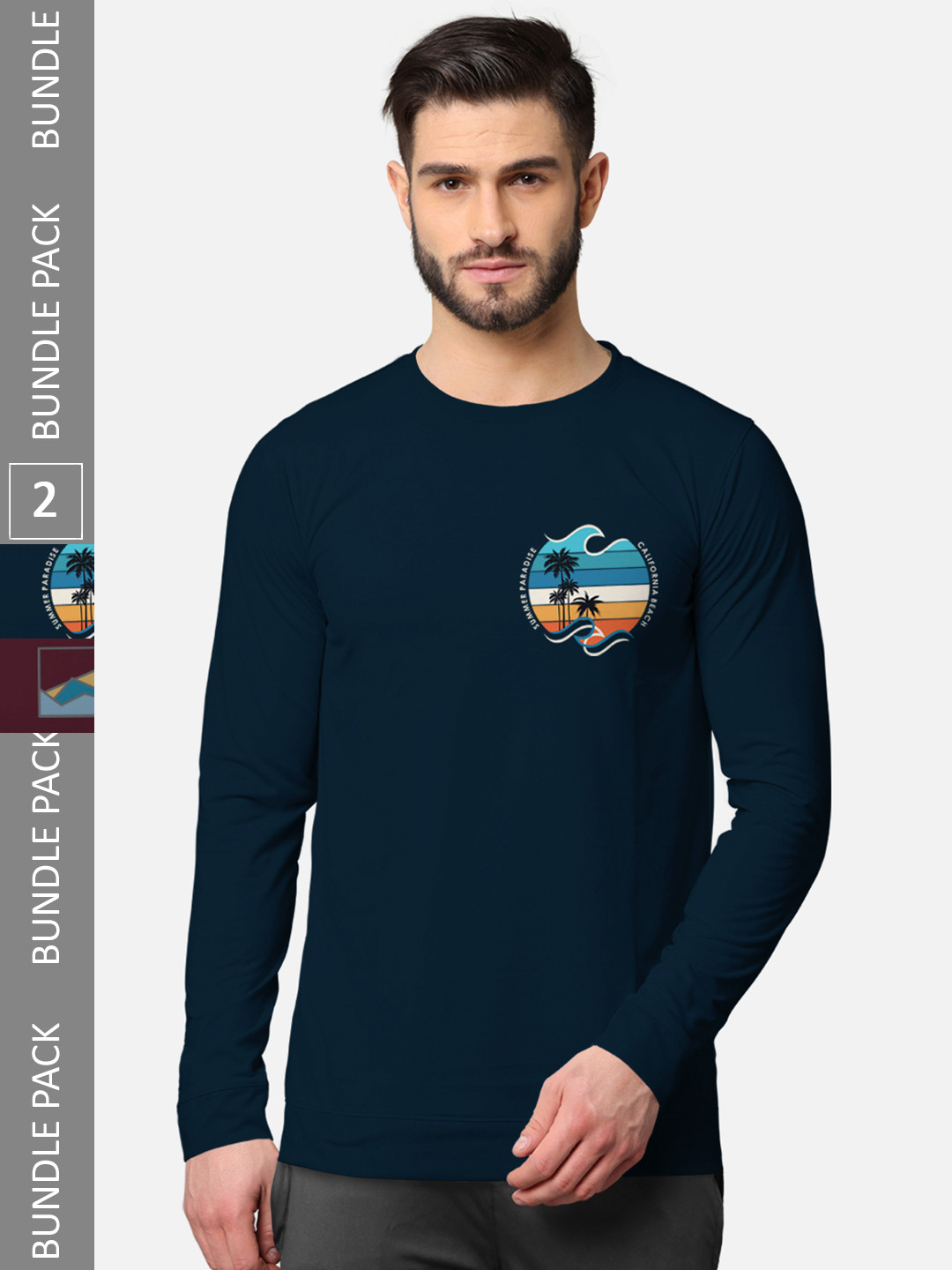 BULLMER Men Blue & Burgundy Pack of 2 Printed Cotton T-shirt
BULLMER Men Blue & Burgundy Pack of 2 Printed Cotton T-shirt