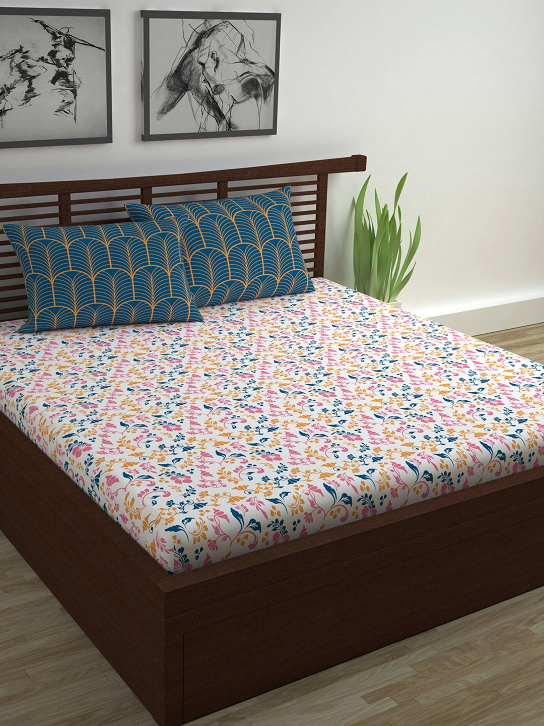 Divine Casa Pink & White Floral Blend Cotton 120 TC Double Bedsheet with 2 Pillow Covers
Divine Casa Pink & White Floral Blend Cotton 120 TC Double Bedsheet with 2 Pillow Covers