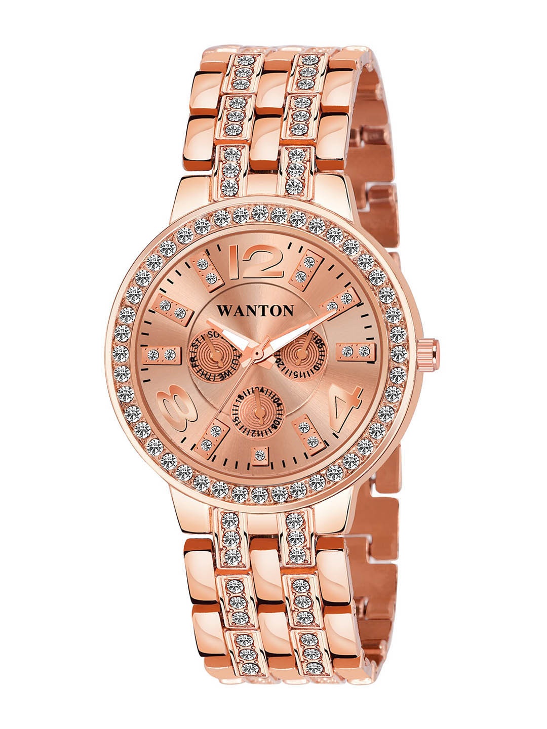 WANTON Women Embellished Dial & Bracelet Style Straps Analogue Watch GENEVA CHRONO RG, Rose gold
WANTON Women Embellished Dial & Bracelet Style Straps Analogue Watch GENEVA CHRONO RG, Rose gold