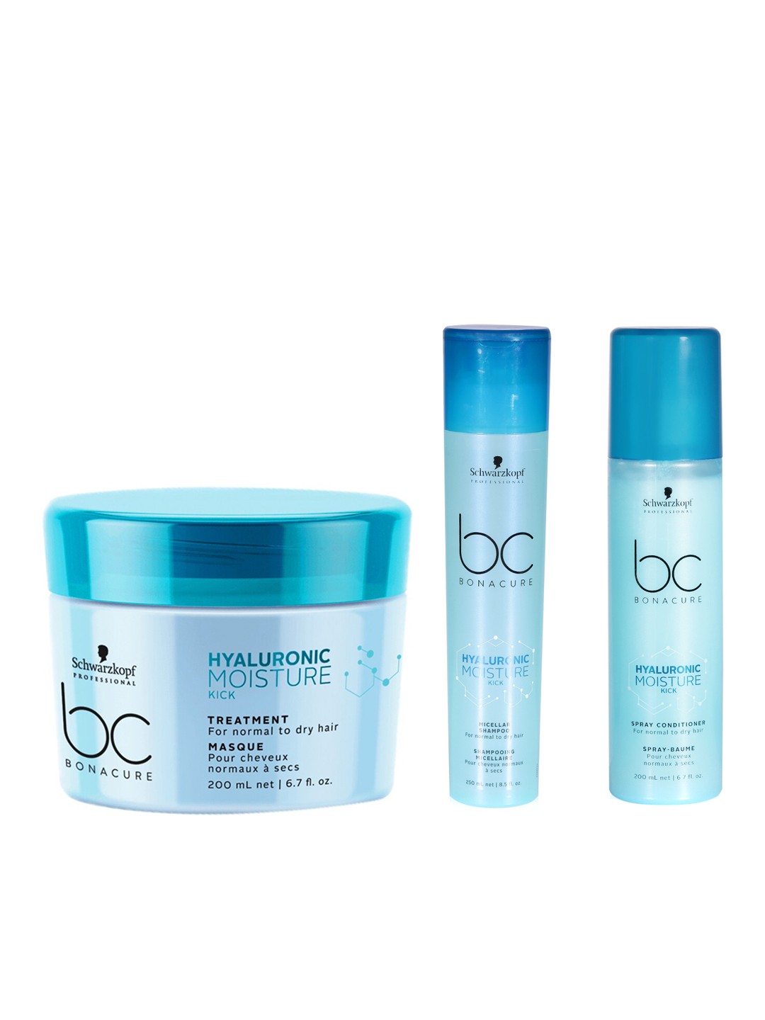 Schwarzkopf PROFESSIONAL Set of Bonacure Hyaluronic Shampoo + Conditioner + Masque, Blue
Schwarzkopf PROFESSIONAL Set of Bonacure Hyaluronic Shampoo + Conditioner + Masque, Blue