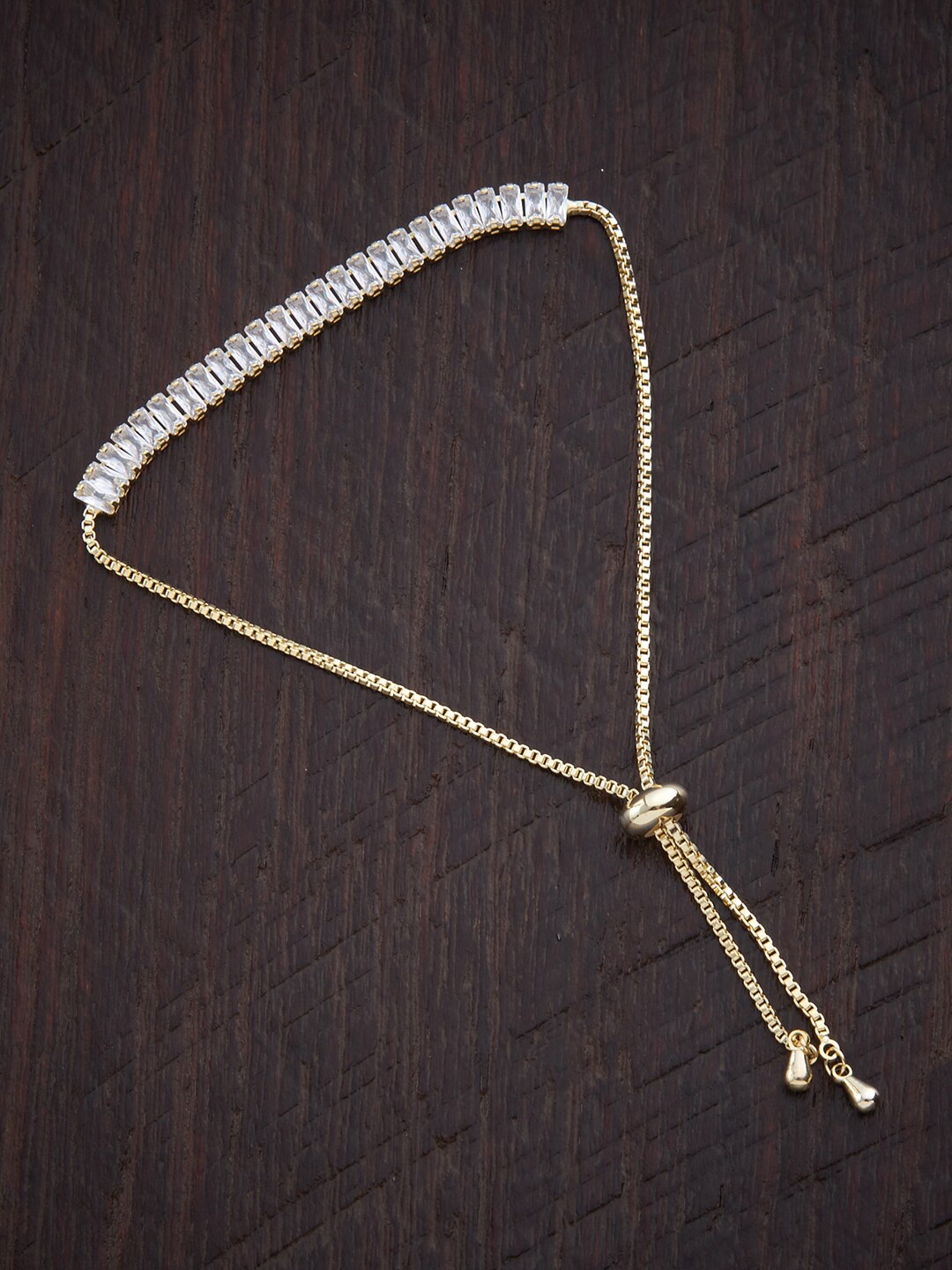 Kushal's Fashion Jewellery Women Gold-Toned & White Cubic Zirconia Gold-Plated Bracelet
Kushal's Fashion Jewellery Women Gold-Toned & White Cubic Zirconia Gold-Plated Bracelet