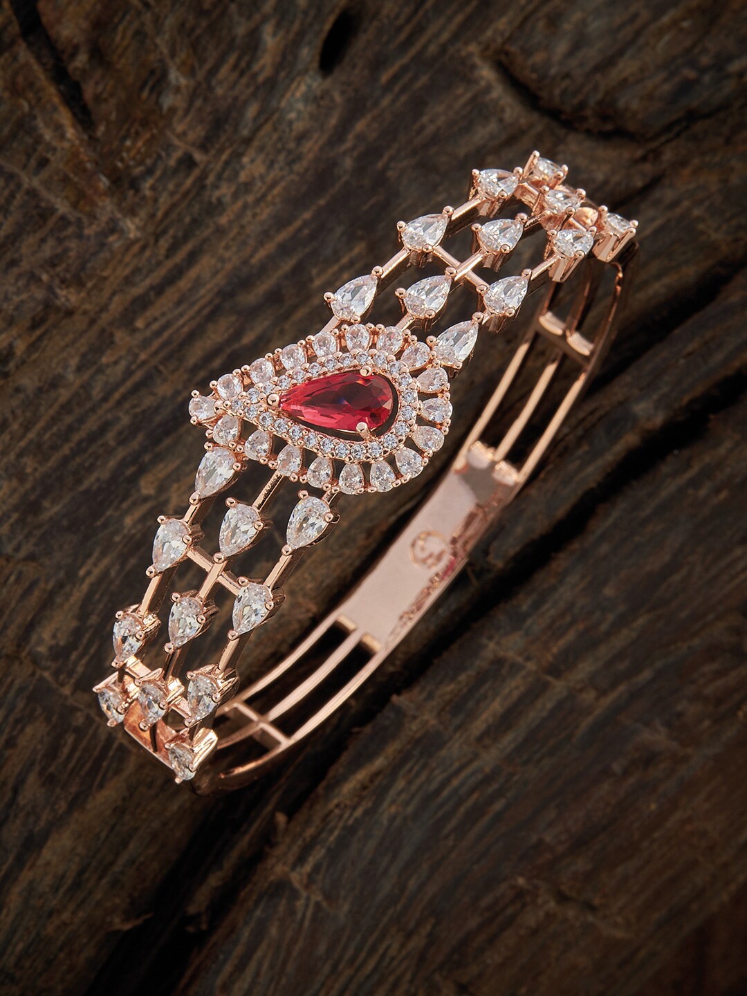 Kushal's Fashion Jewellery Women Rose Gold & White Cubic Zirconia Rose Gold-Plated Kada Bracelet
Kushal's Fashion Jewellery Women Rose Gold & White Cubic Zirconia Rose Gold-Plated Kada Bracelet