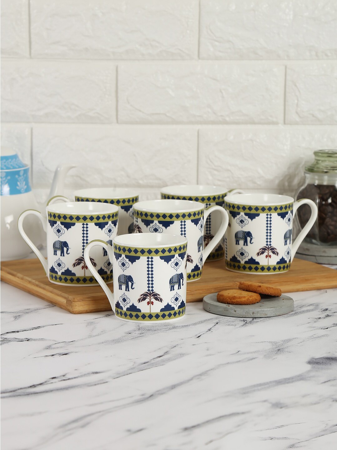 India Circus by Krsnaa Mehta Set of 6 White Microwave safe Bone China Mugs 245ml each
India Circus by Krsnaa Mehta Set of 6 White Microwave safe Bone China Mugs 245ml each