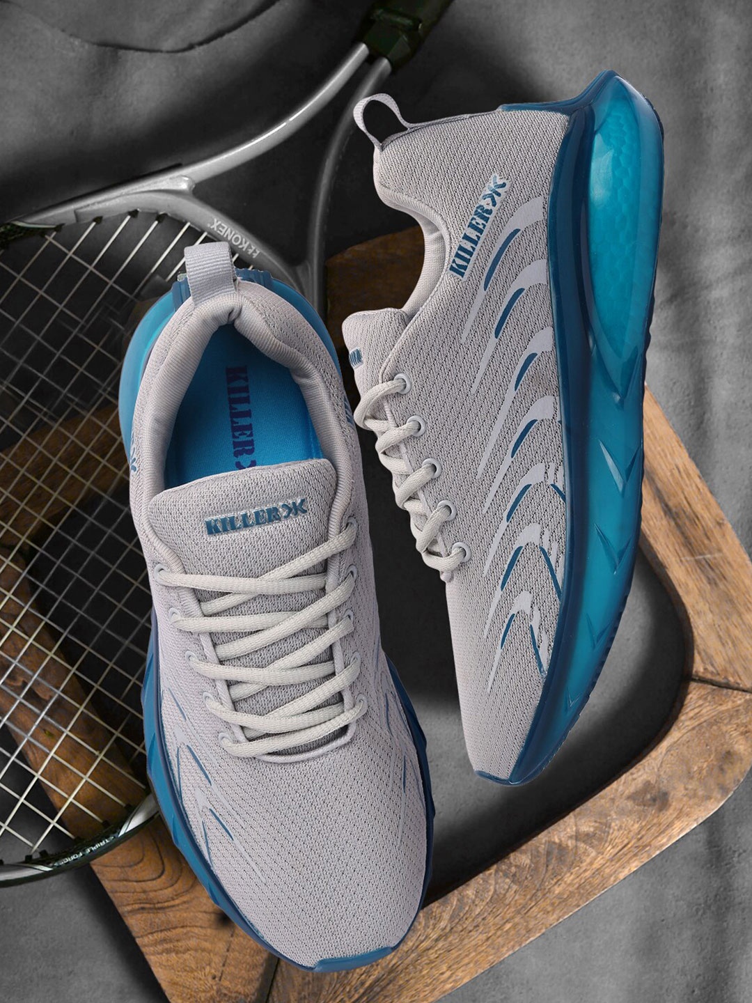 Killer Men Grey Mesh Running Shoes